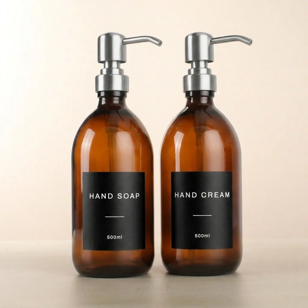 Hand Soap & Hand Cream Amber Glass Set - Image 15