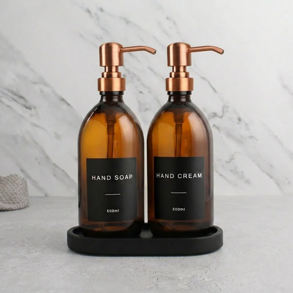 Hand Soap & Hand Cream Amber Glass Set - Image 22