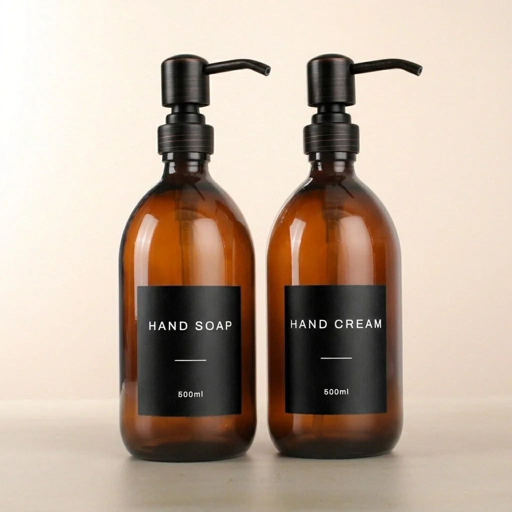 Hand Soap & Hand Cream Amber Glass Set - Image 27