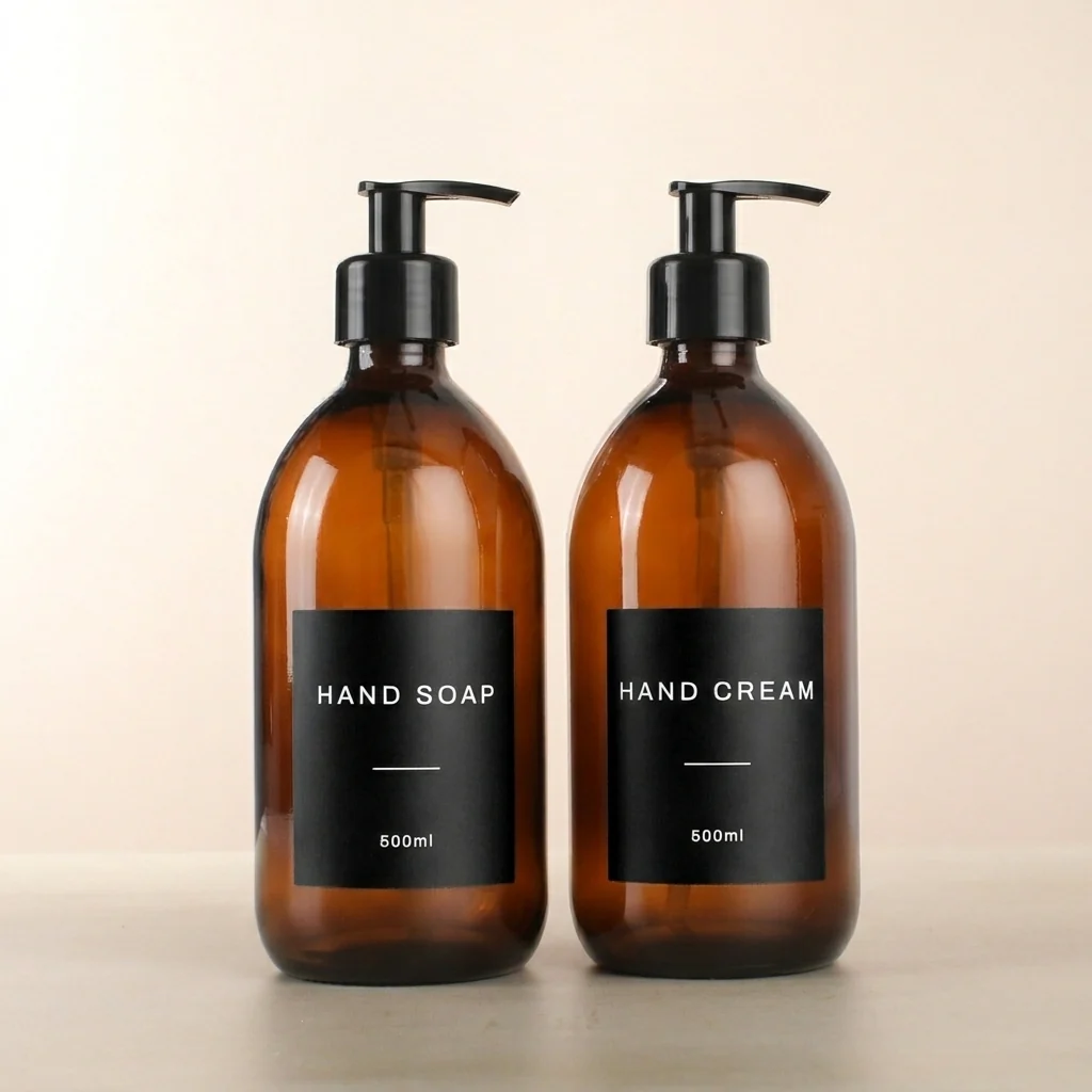 Hand Soap & Hand Cream Amber Glass Set - Image 33