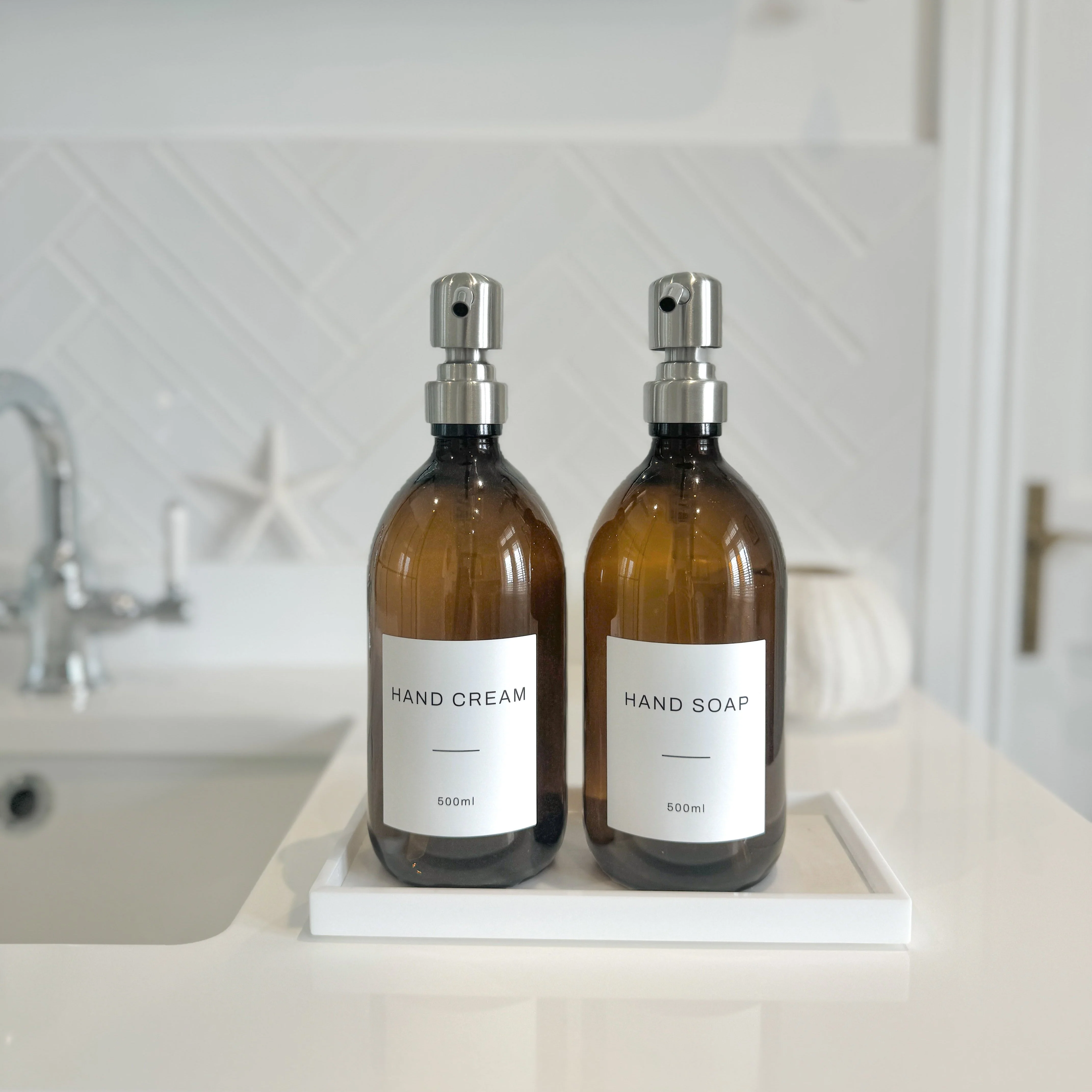 Hand Soap & Hand Cream Amber Glass Set - Image 11