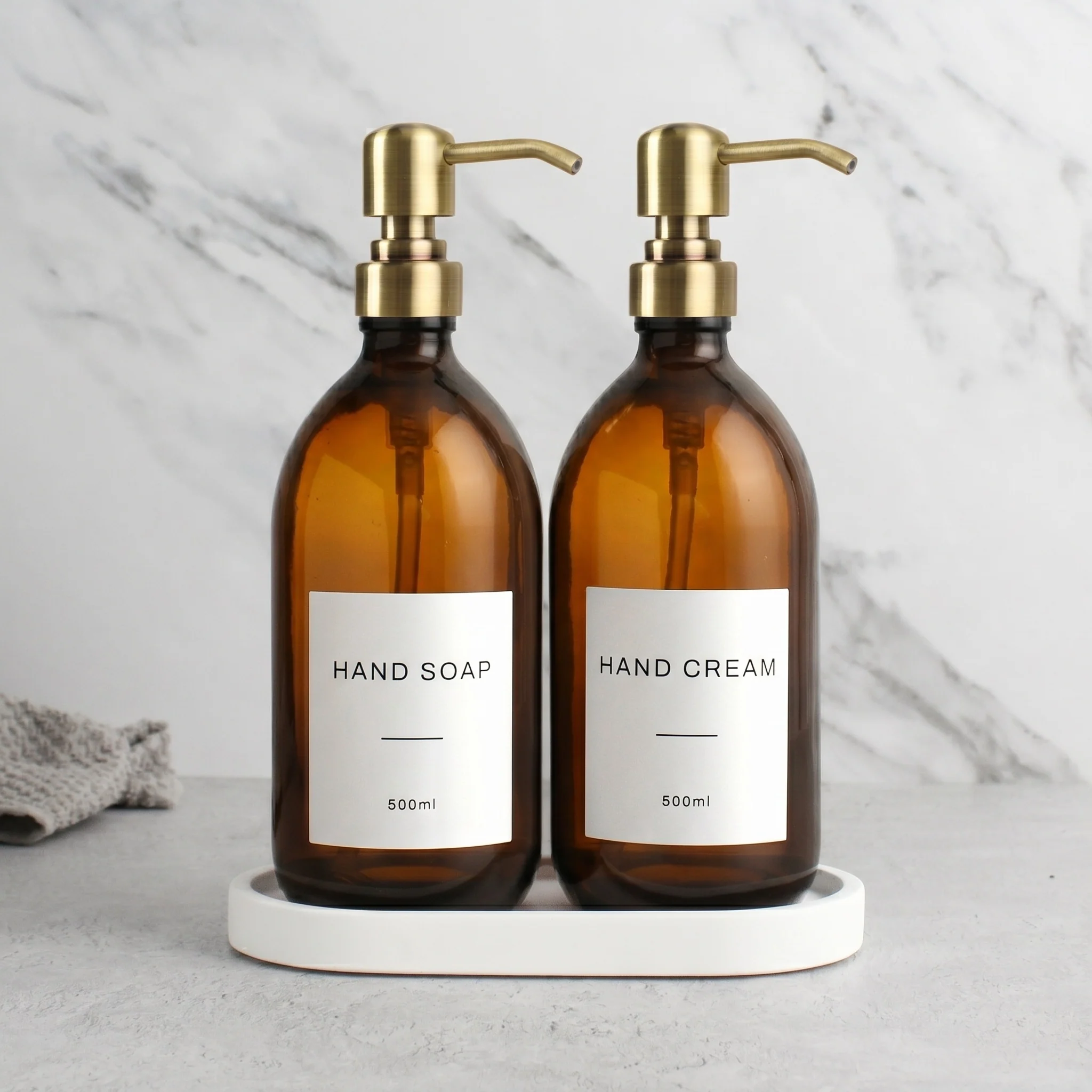 Hand Soap & Hand Cream Amber Glass Set - Image 15