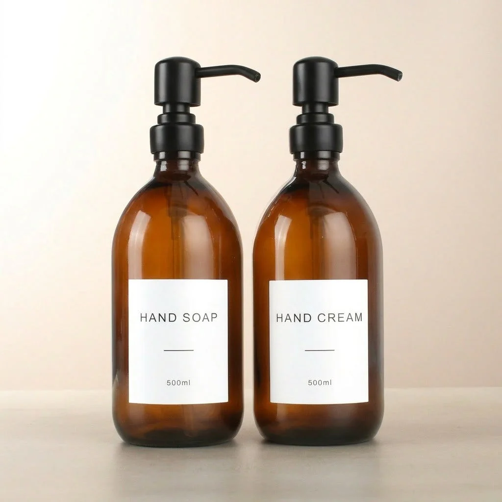 Hand Soap & Hand Cream Amber Glass Set - Image 19