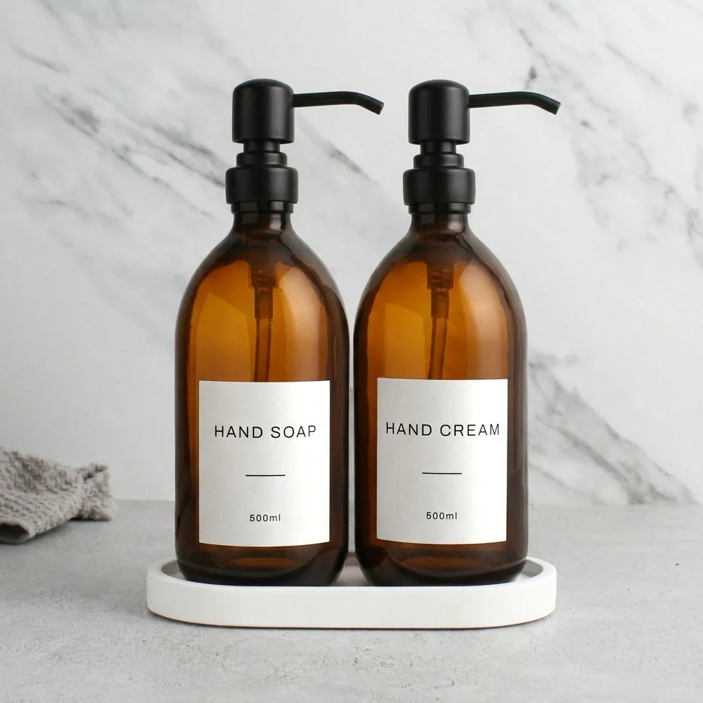 Hand Soap & Hand Cream Amber Glass Set - Image 21