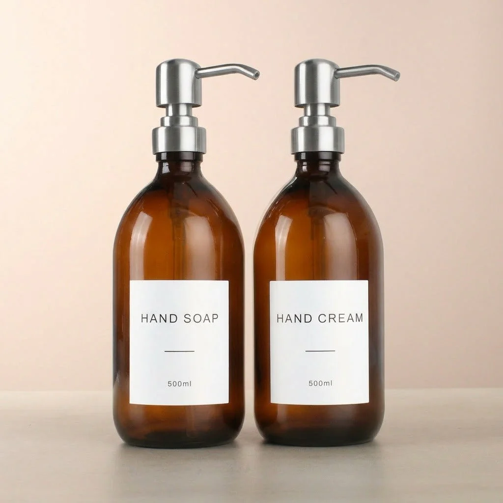 Hand Soap & Hand Cream Amber Glass Set - Image 25