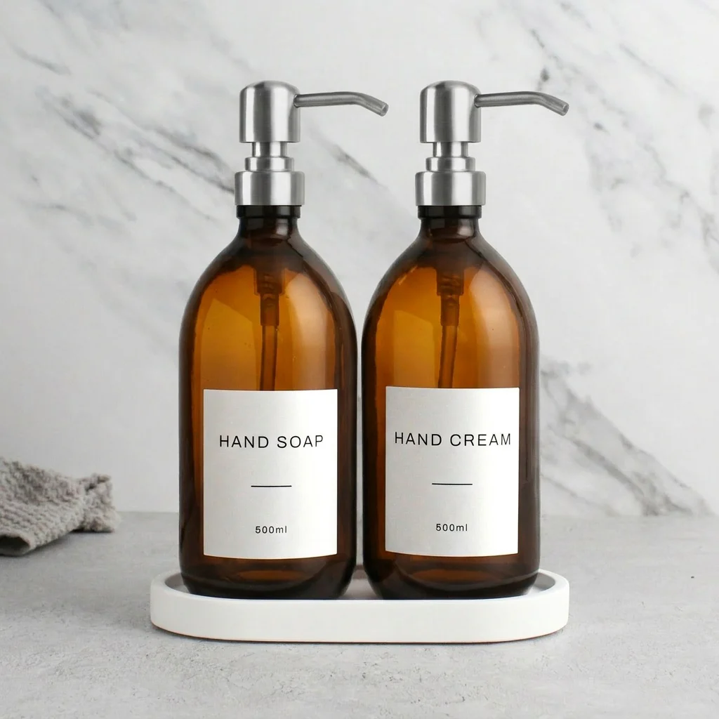 Hand Soap & Hand Cream Amber Glass Set - Image 27