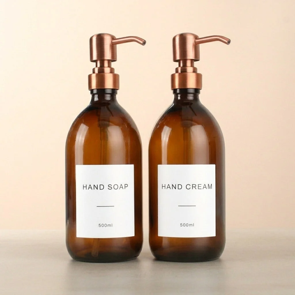 Hand Soap & Hand Cream Amber Glass Set - Image 31