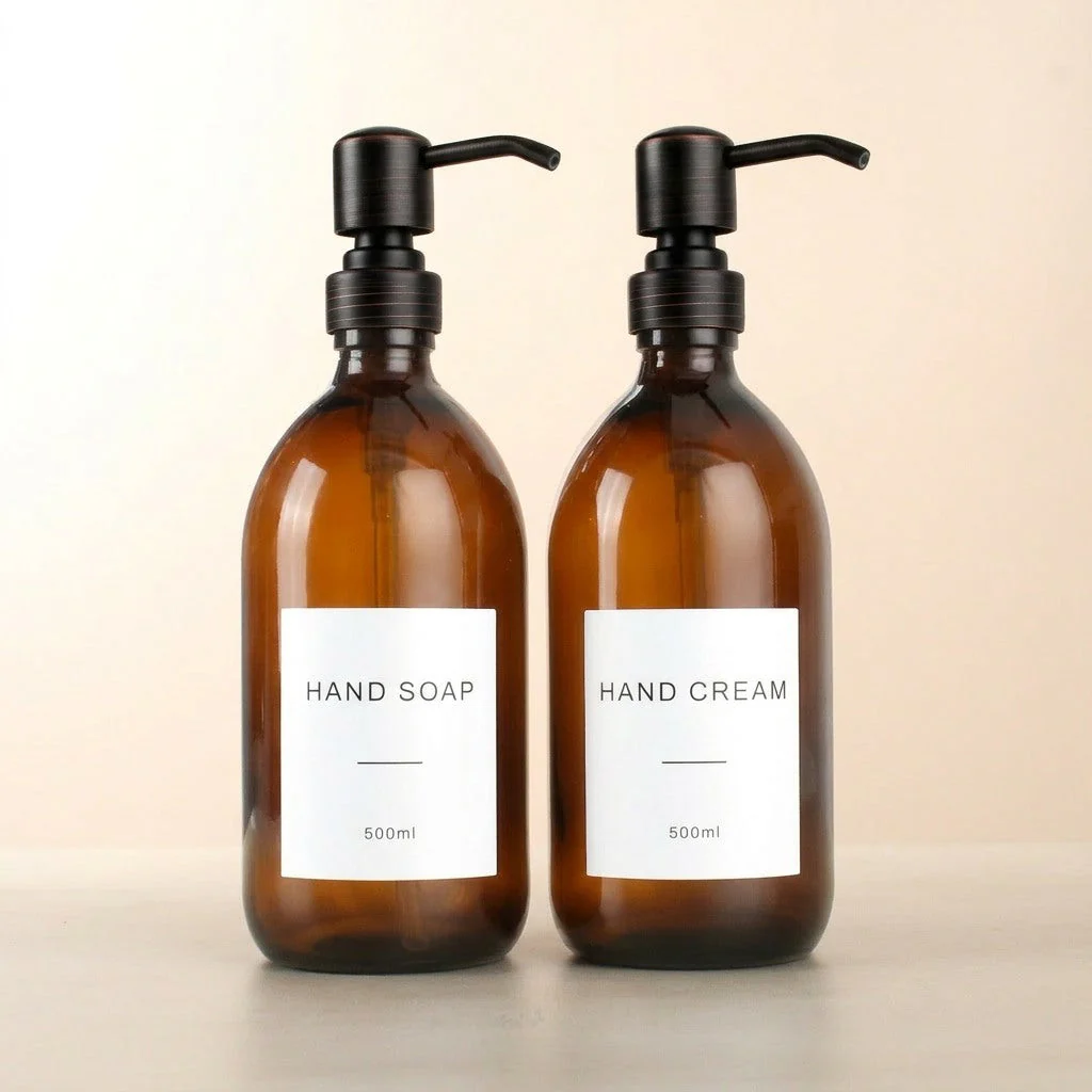 Hand Soap & Hand Cream Amber Glass Set - Image 37