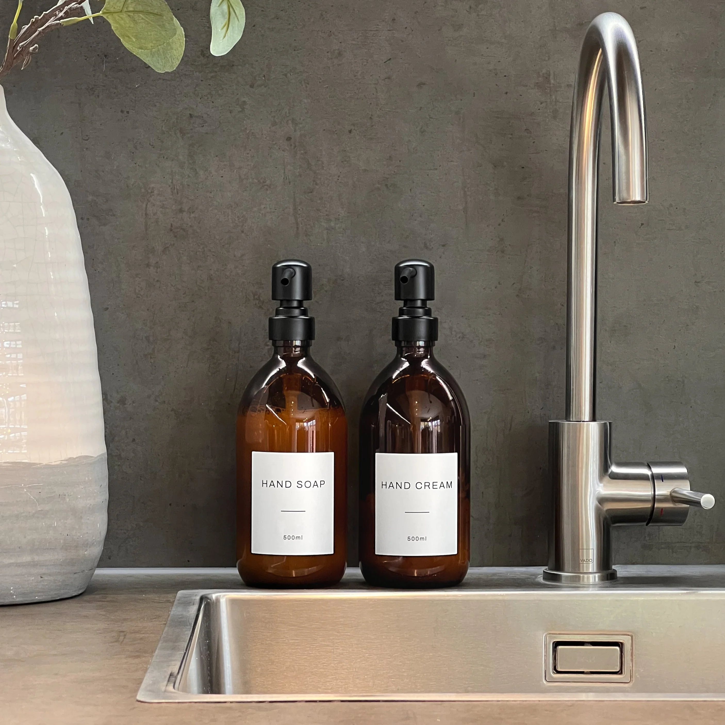 Hand Soap & Hand Cream Amber Glass Set - Image 8