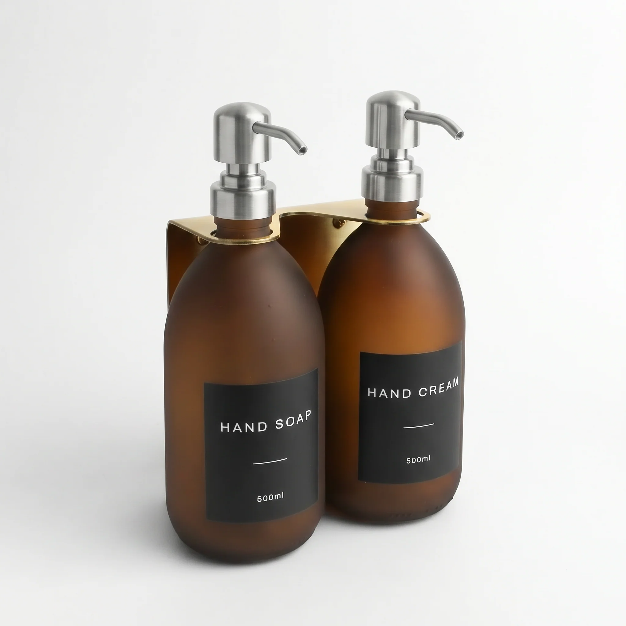 Hand Soap & Hand Cream Frosted Amber Glass Set - Image 19