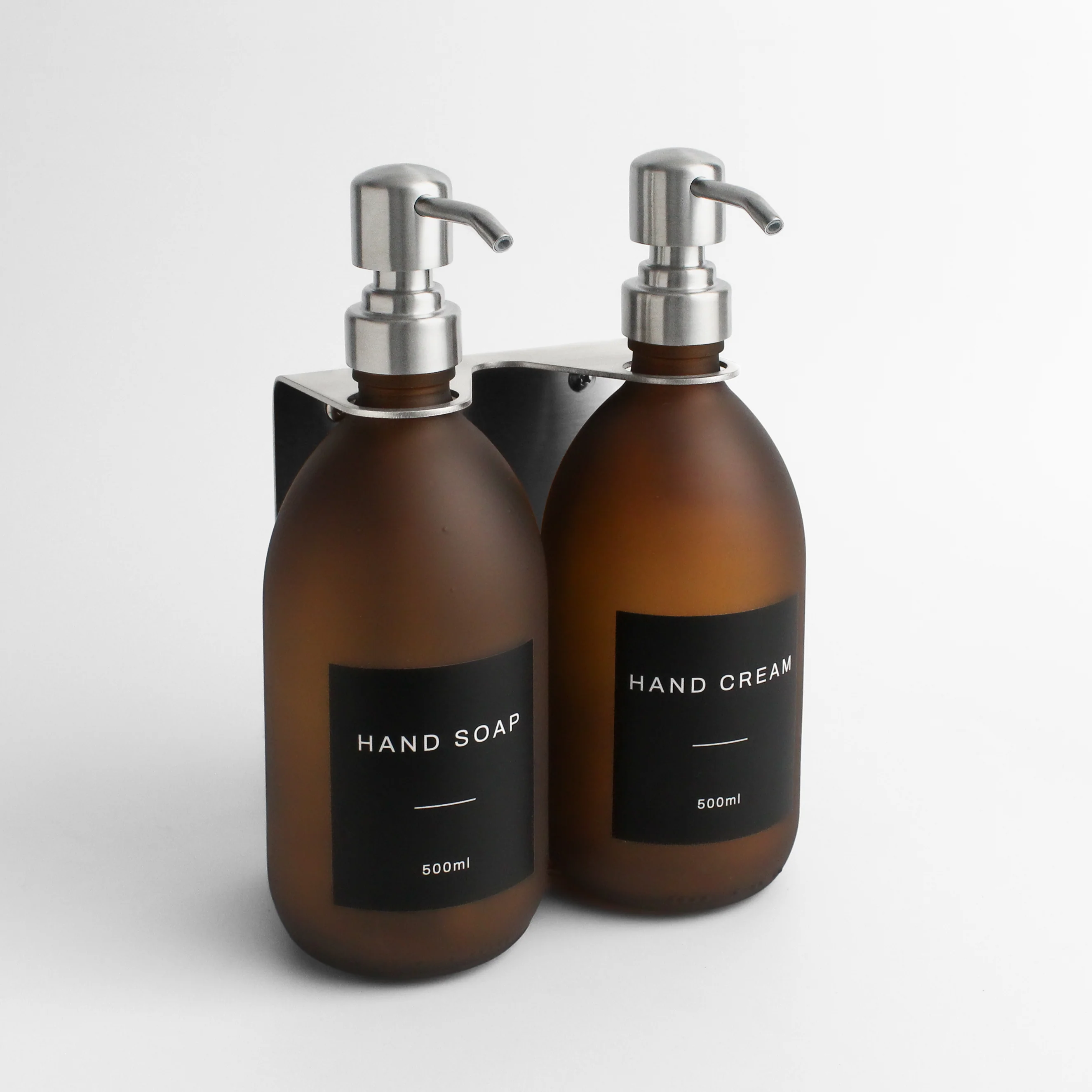 Hand Soap & Hand Cream Frosted Amber Glass Set - Image 20