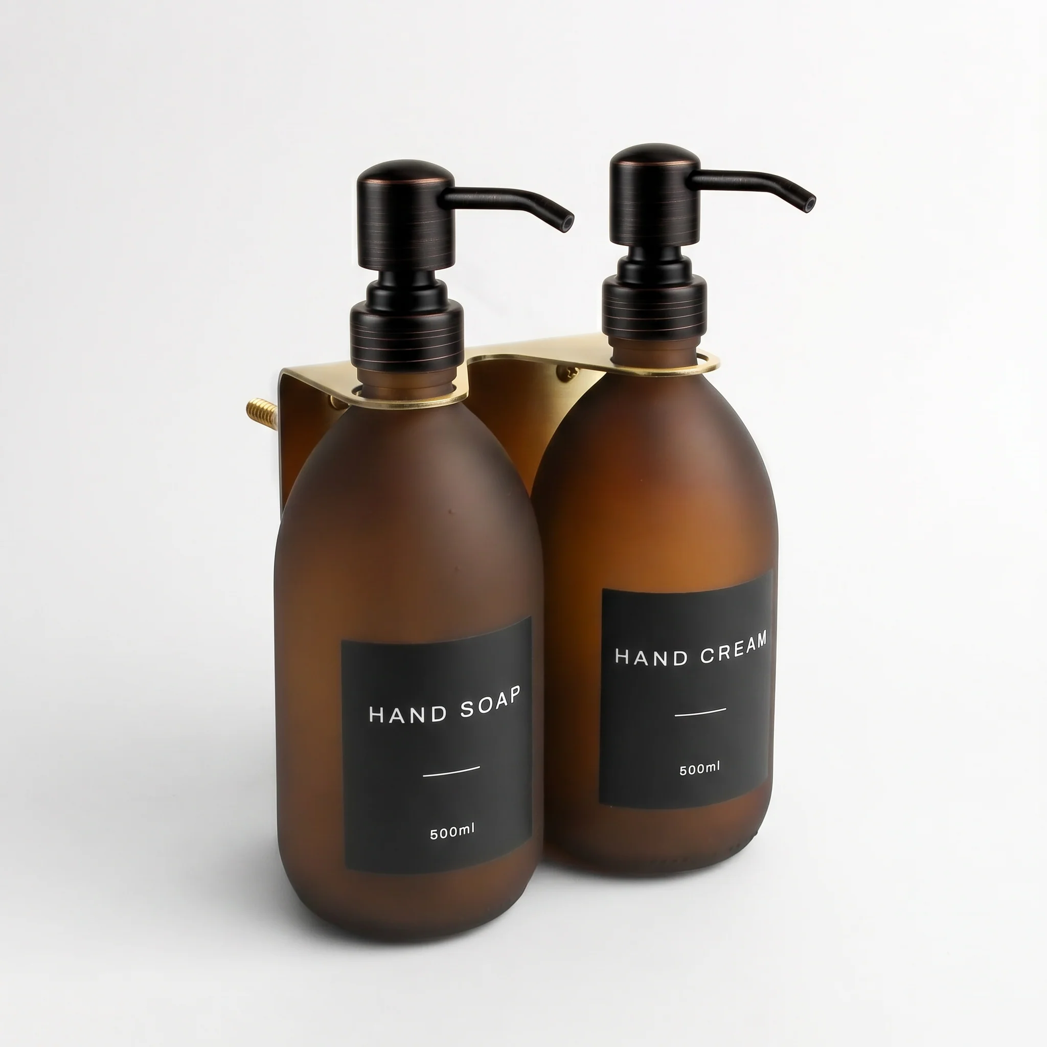 Hand Soap & Hand Cream Frosted Amber Glass Set - Image 31