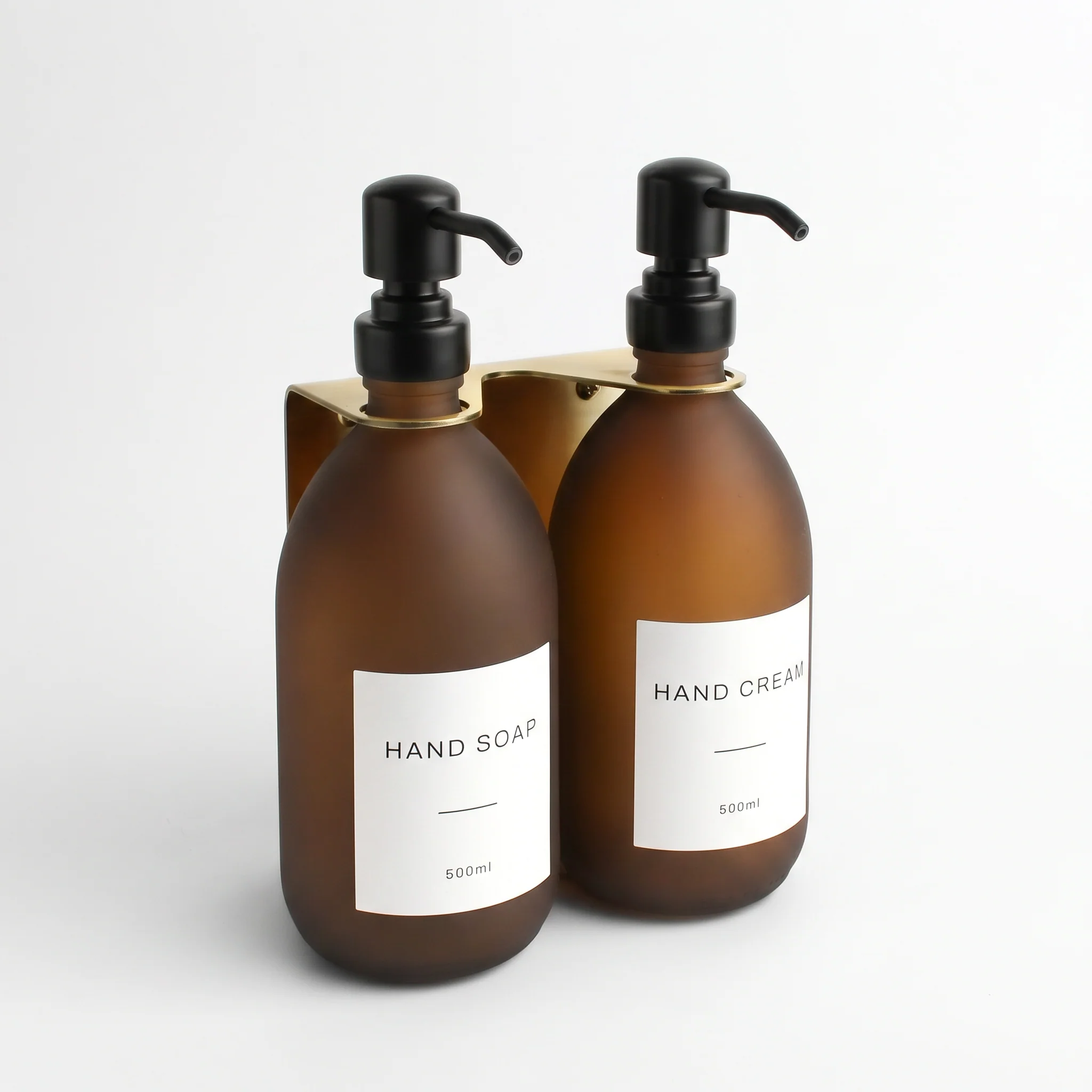 Hand Soap & Hand Cream Frosted Amber Glass Set - Image 13
