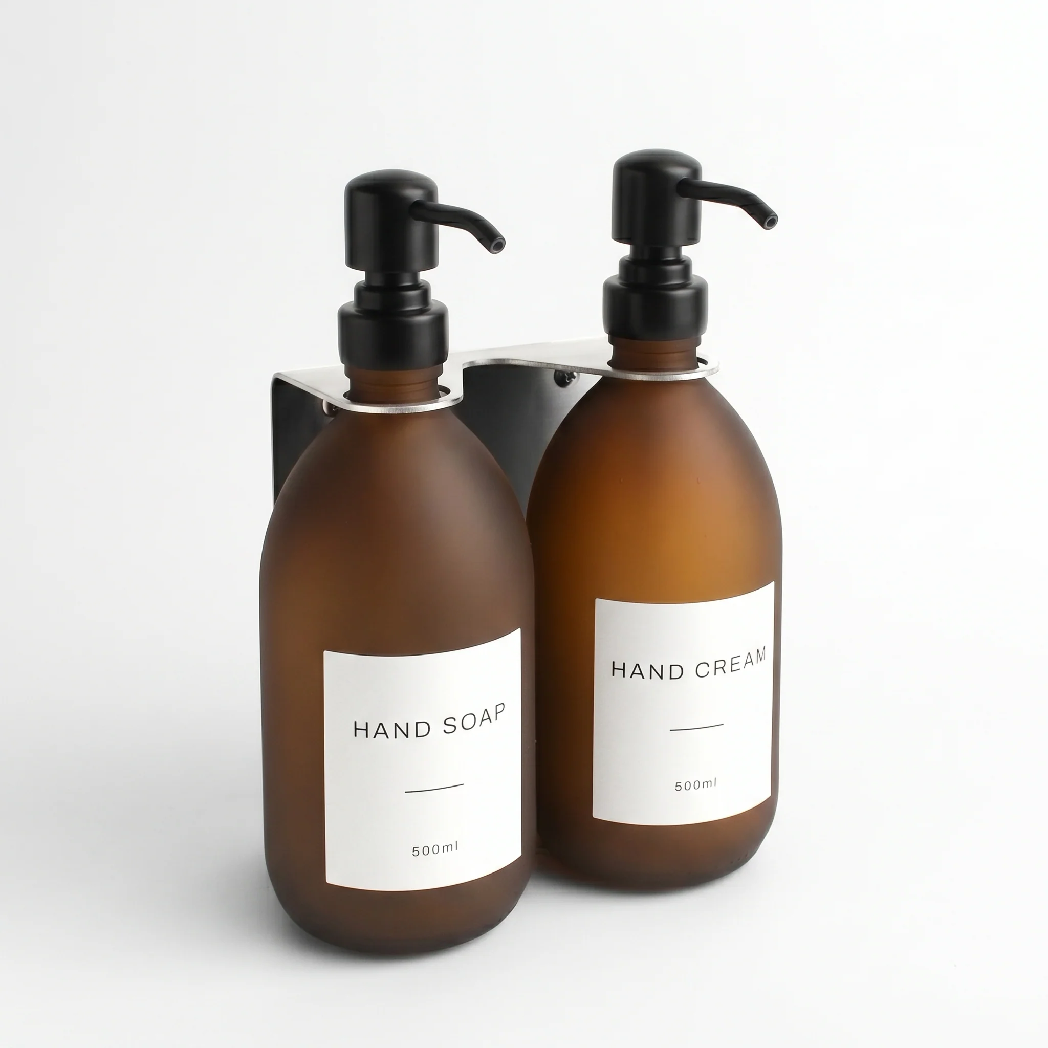 Hand Soap & Hand Cream Frosted Amber Glass Set - Image 14