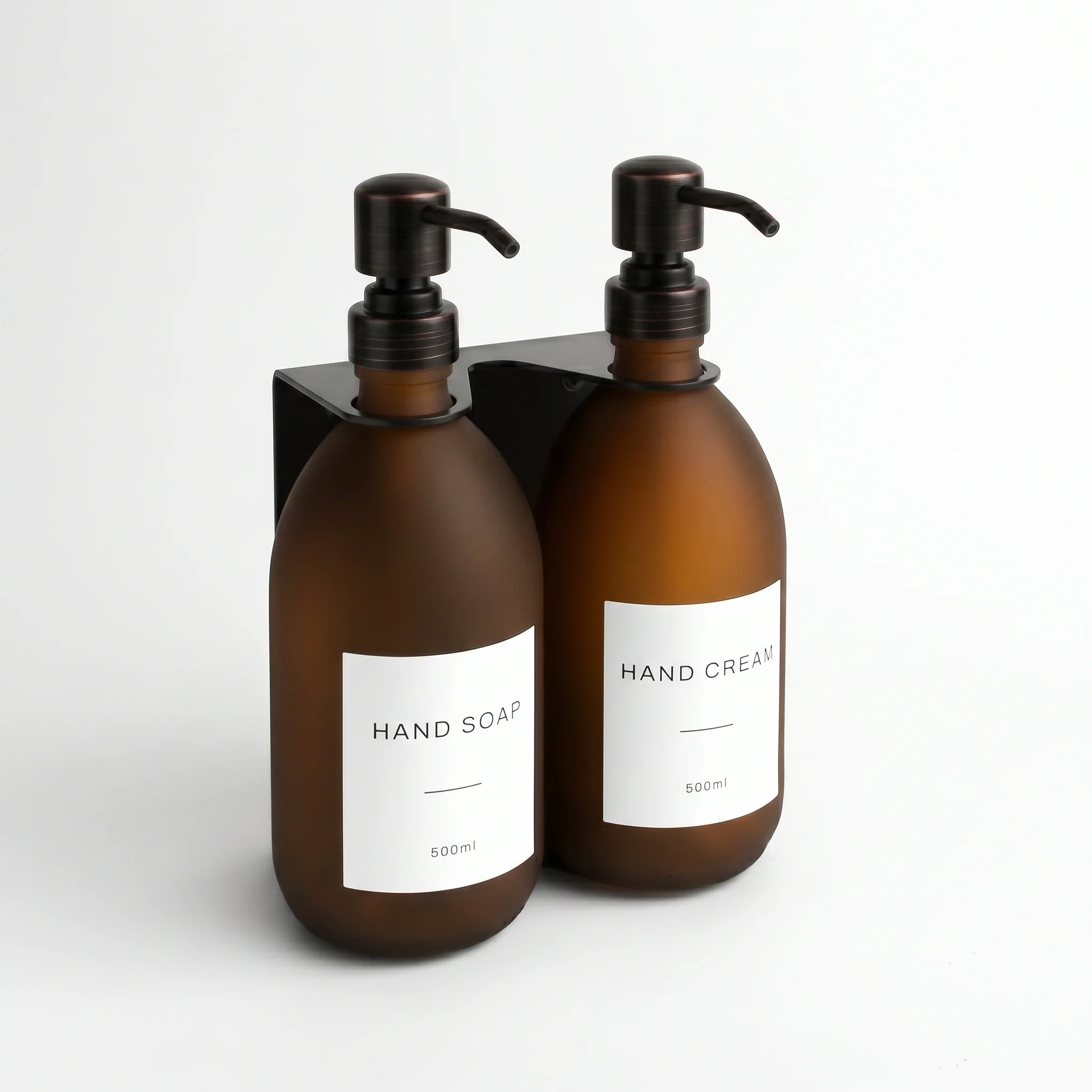 Hand Soap & Hand Cream Frosted Amber Glass Set - Image 30