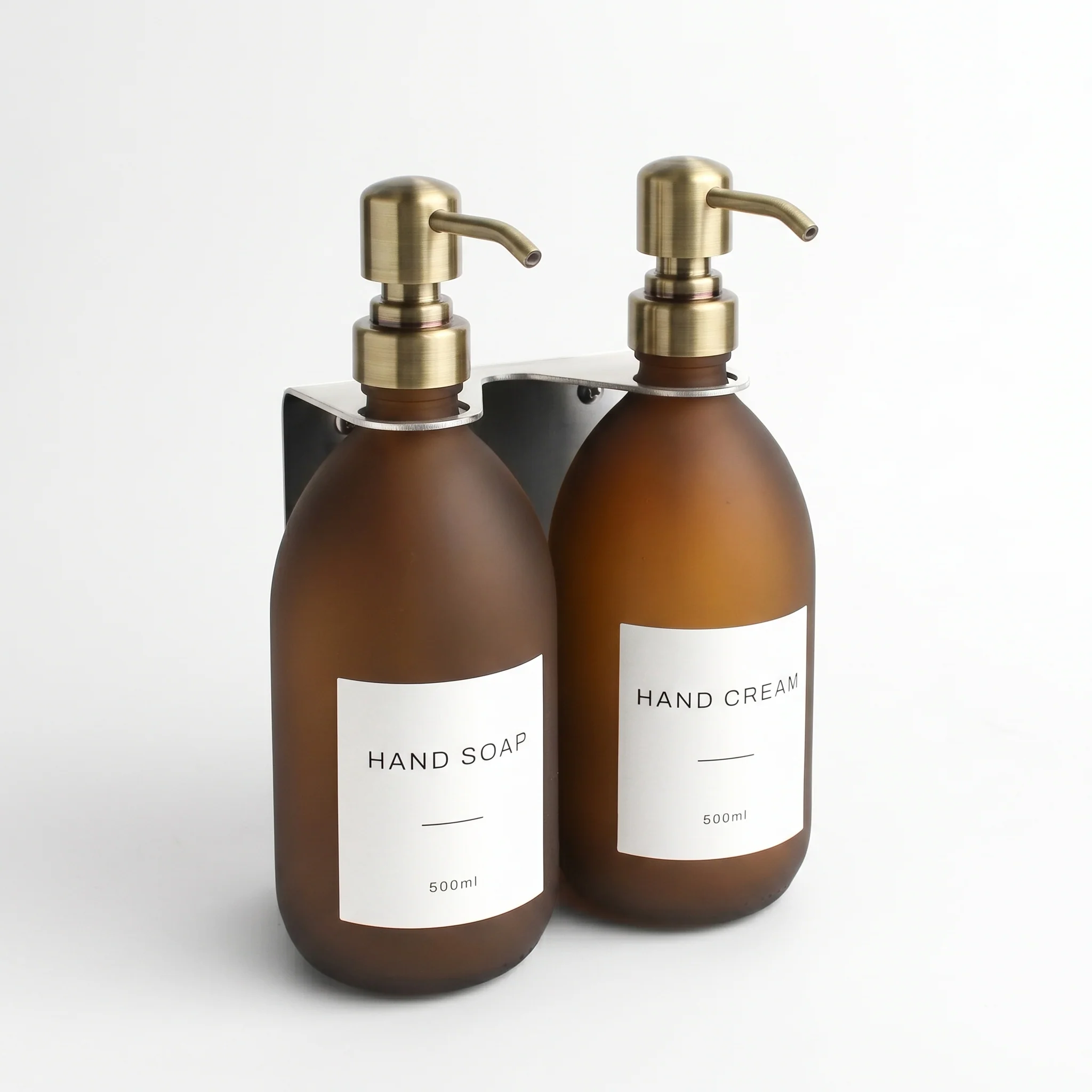 Hand Soap & Hand Cream Frosted Amber Glass Set - Image 8