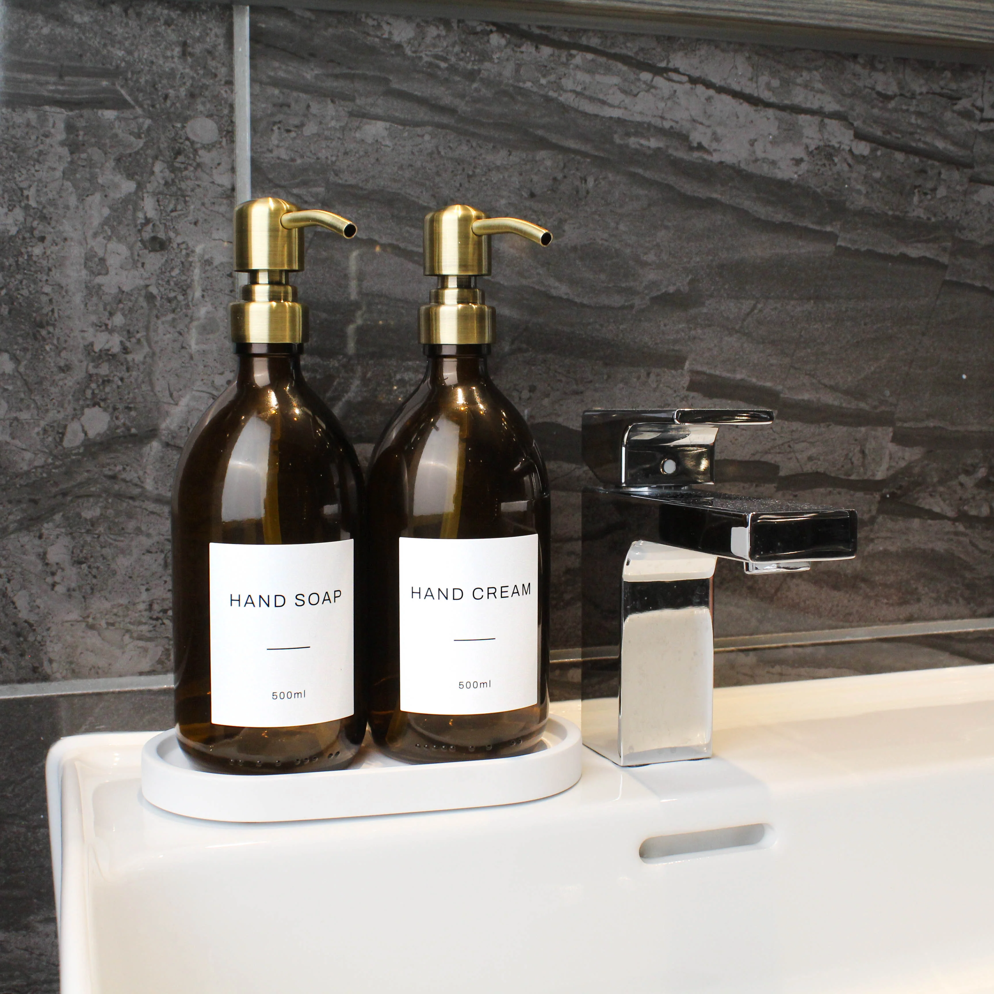Hand Soap & Hand Cream Amber Glass Set - Image 6