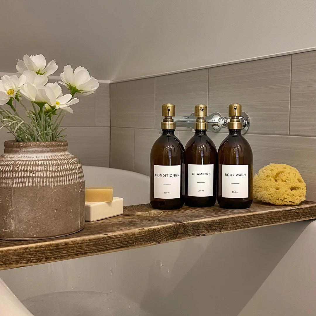 Body Wash, Shampoo & Conditioner Amber Glass Set - Image 5