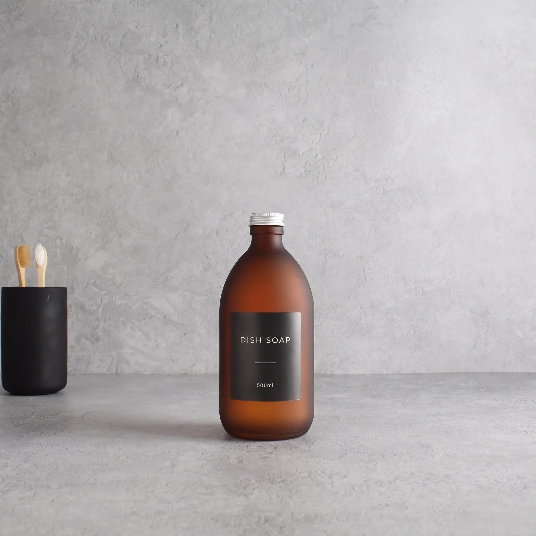 Labelled Frosted Amber Glass Bottle With Screw Cap - Image 3