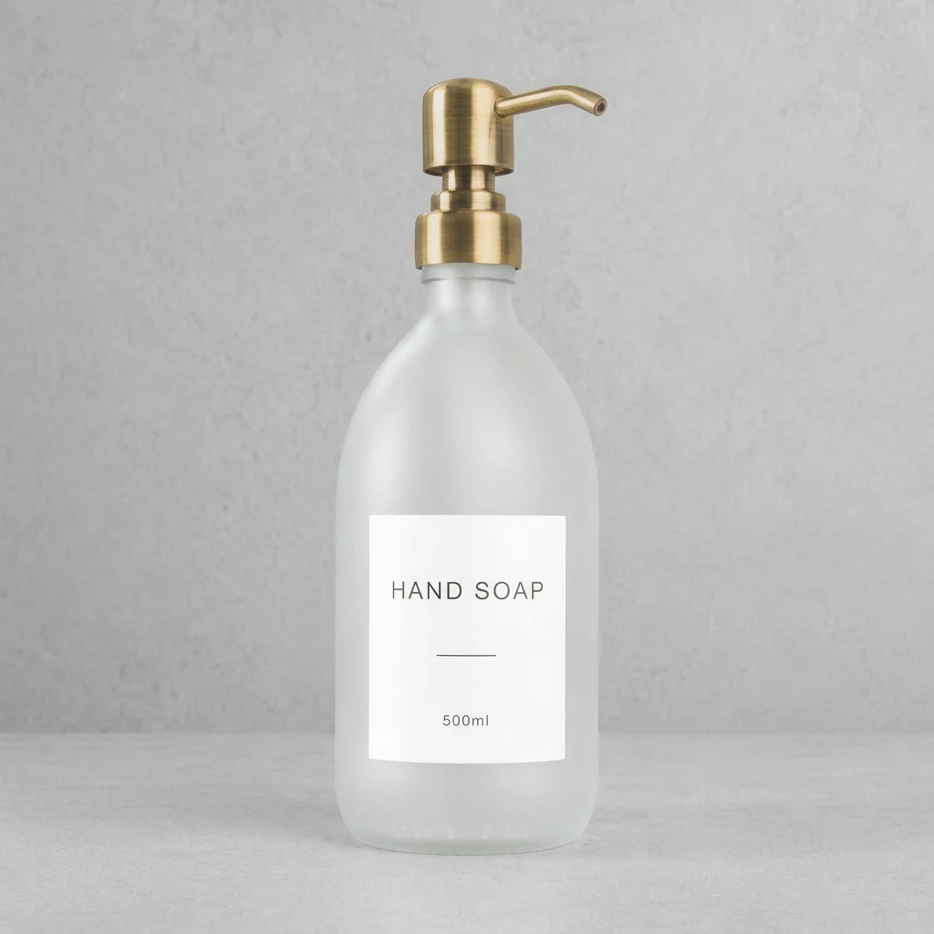 Labelled Frosted White Glass Dispenser - Image 11