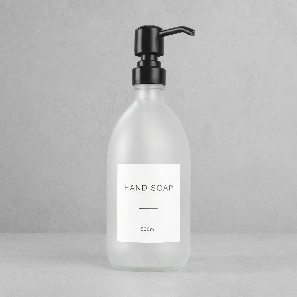 Labelled Frosted White Glass Dispenser - Image 12