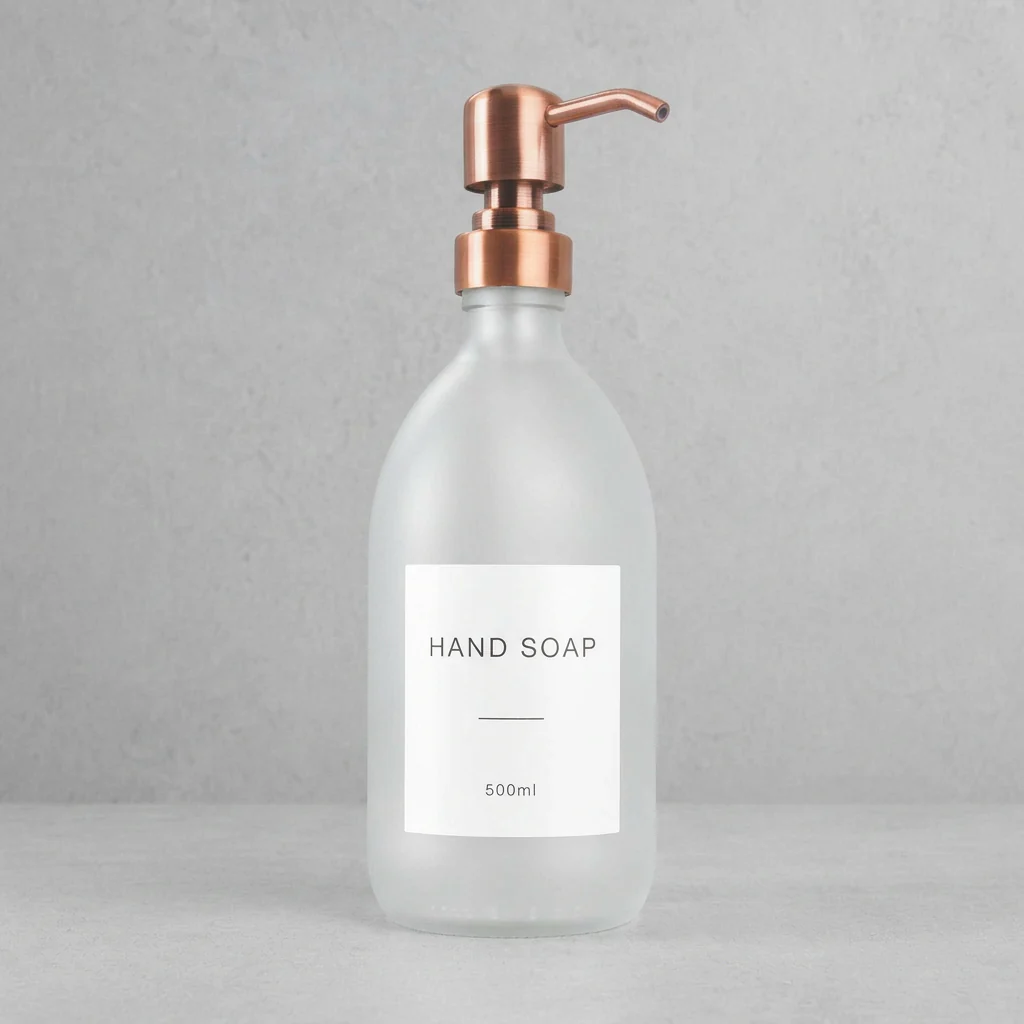 Labelled Frosted White Glass Dispenser - Image 13