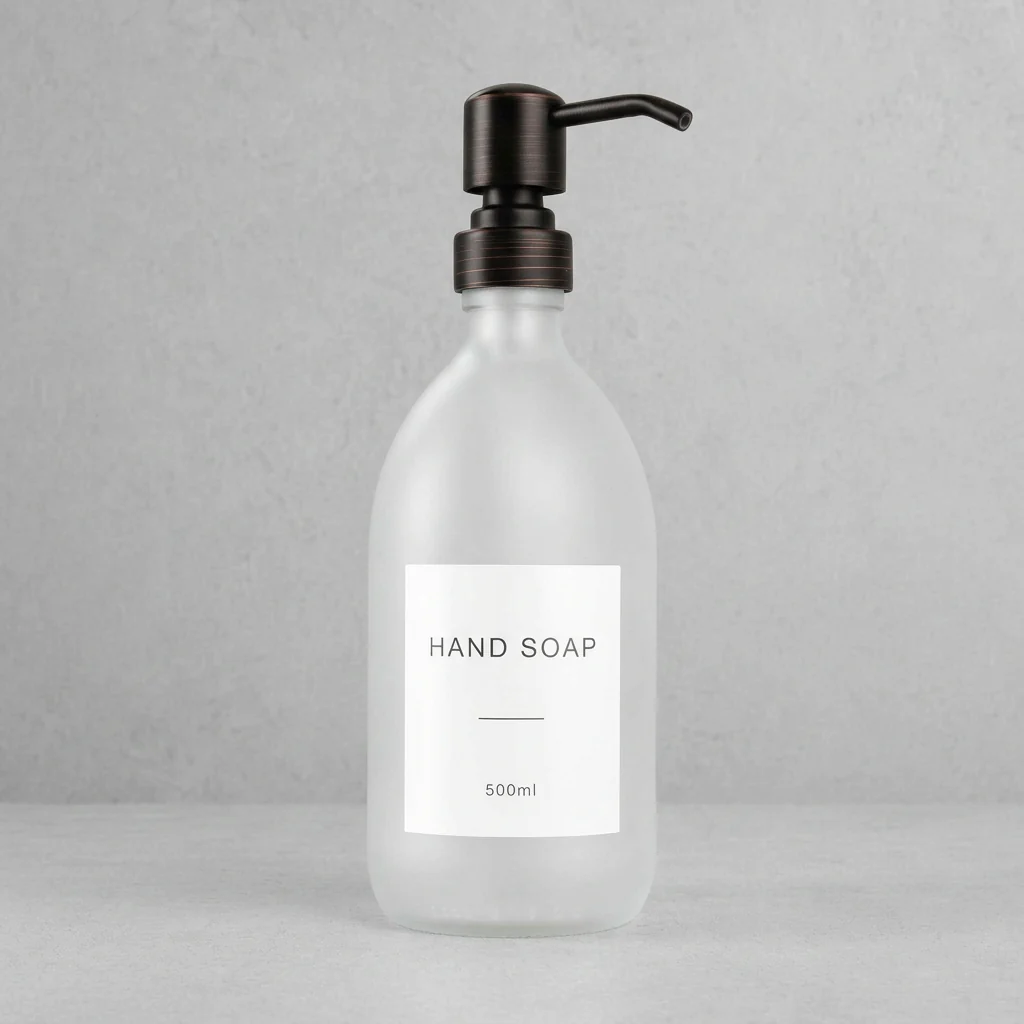 Labelled Frosted White Glass Dispenser - Image 14