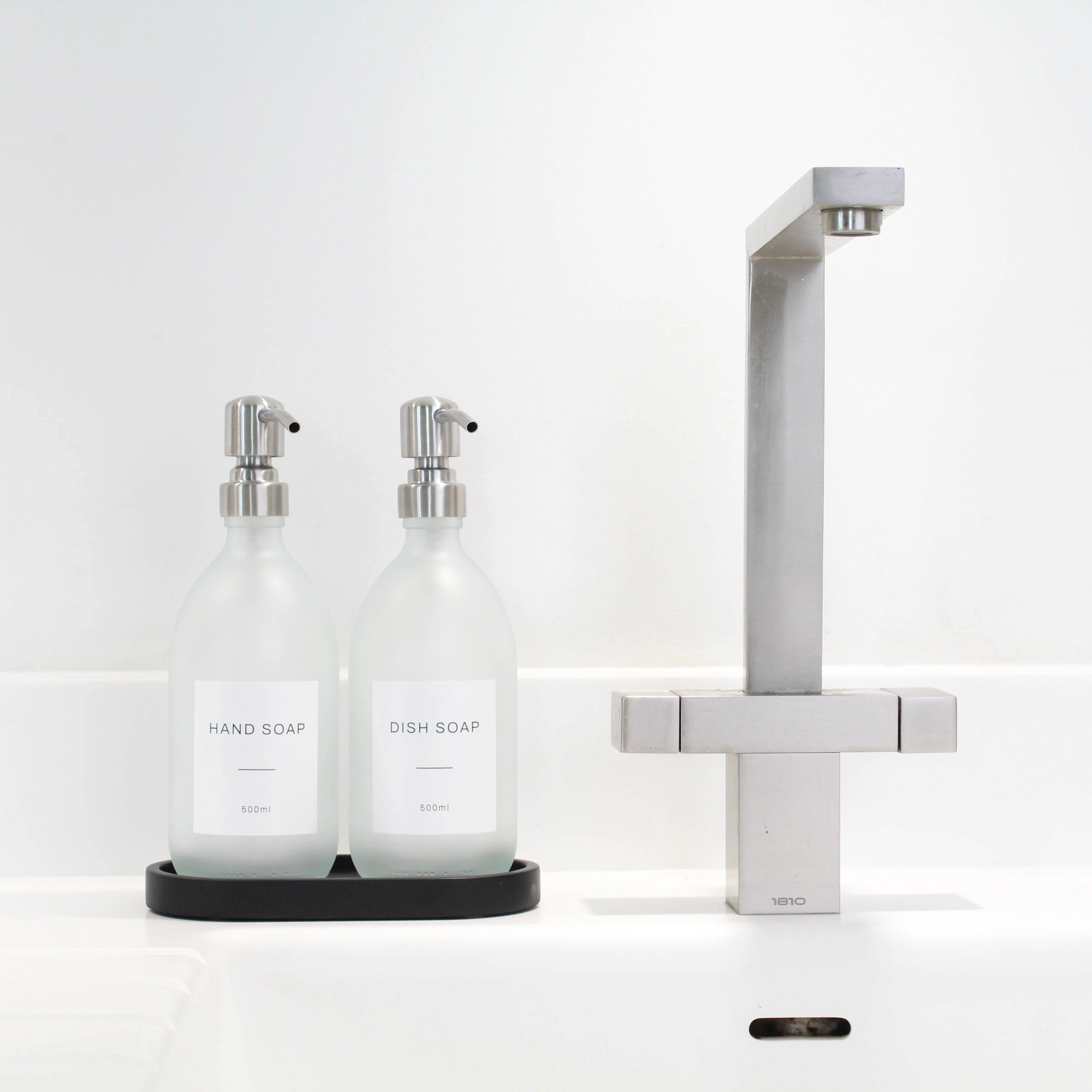 Labelled Frosted White Glass Dispenser - Image 4
