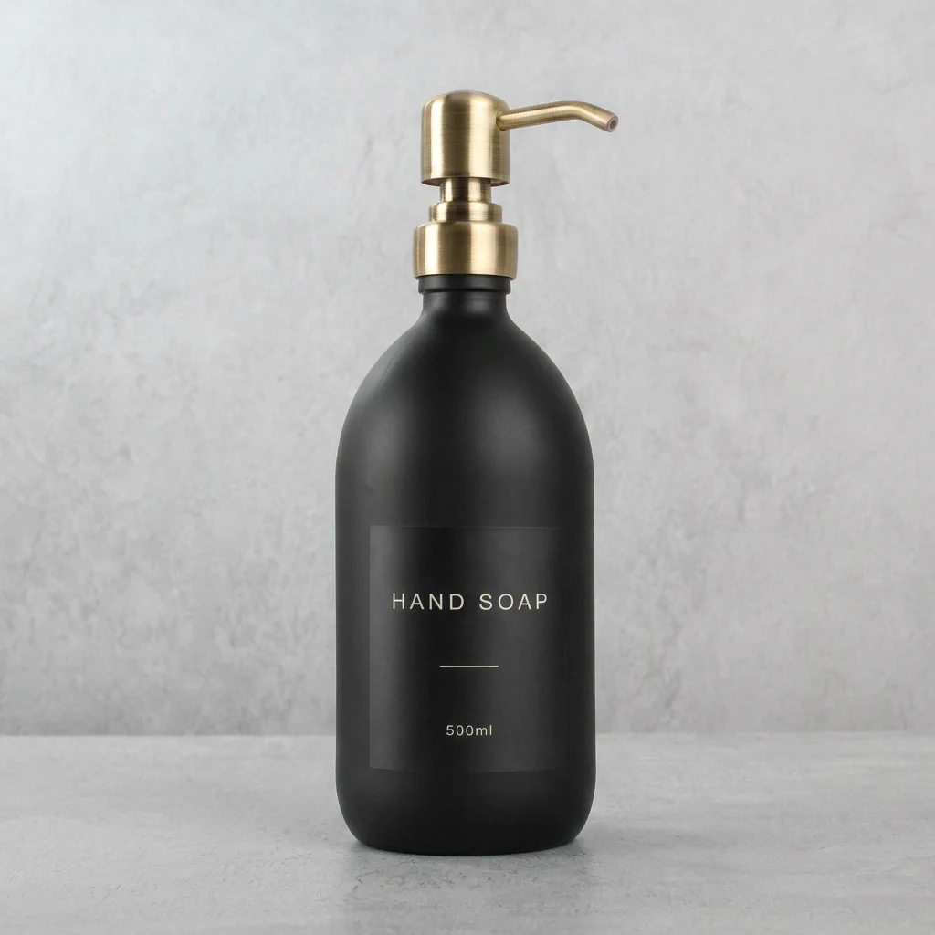 Labelled Matte Black Glass Dispenser - Image 12