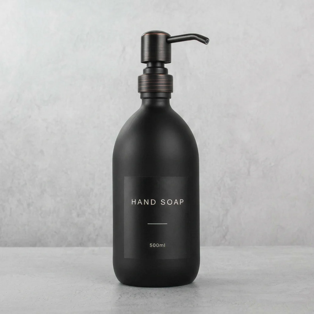 Labelled Matte Black Glass Dispenser - Image 14