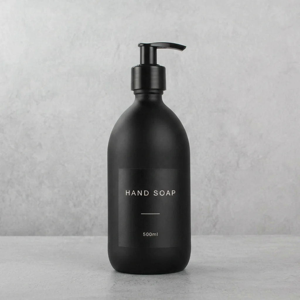 Labelled Matte Black Glass Dispenser - Image 15