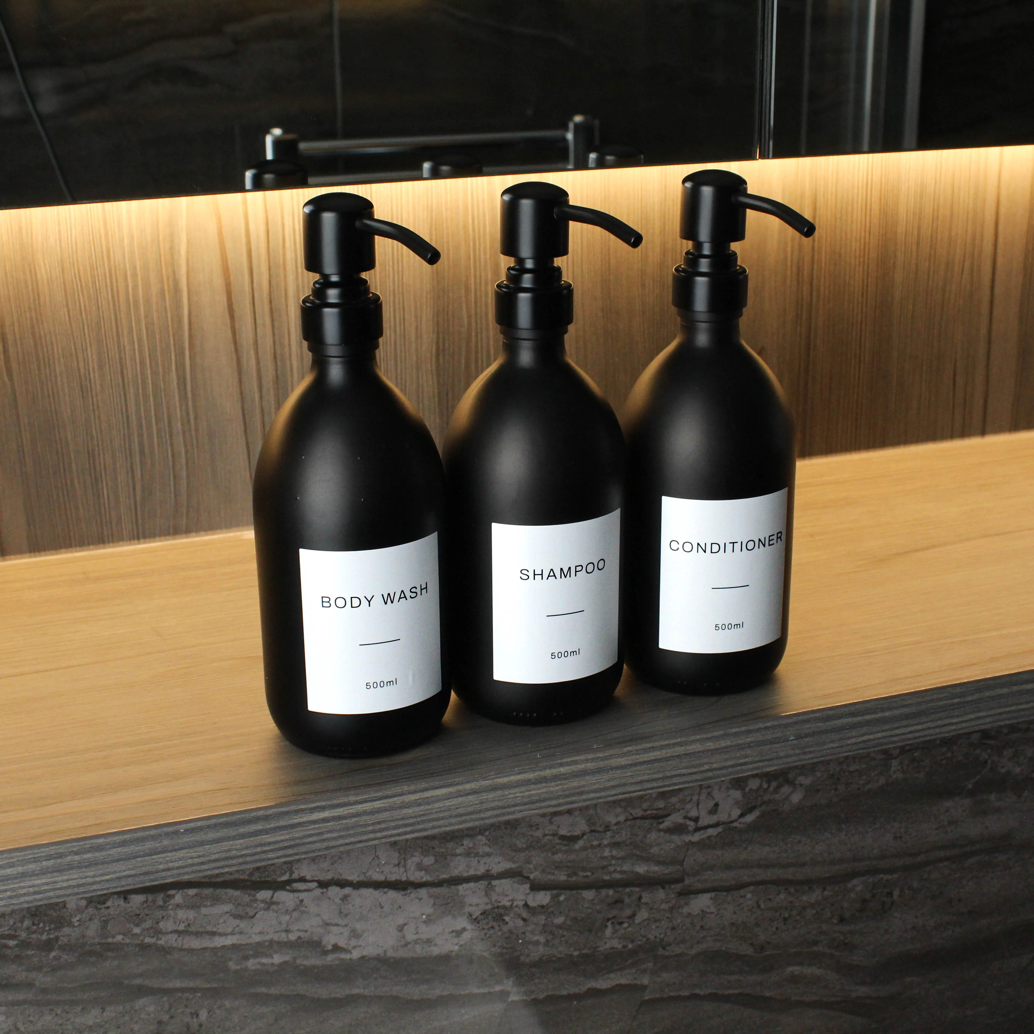 Labelled Matte Black Glass Dispenser - Image 13