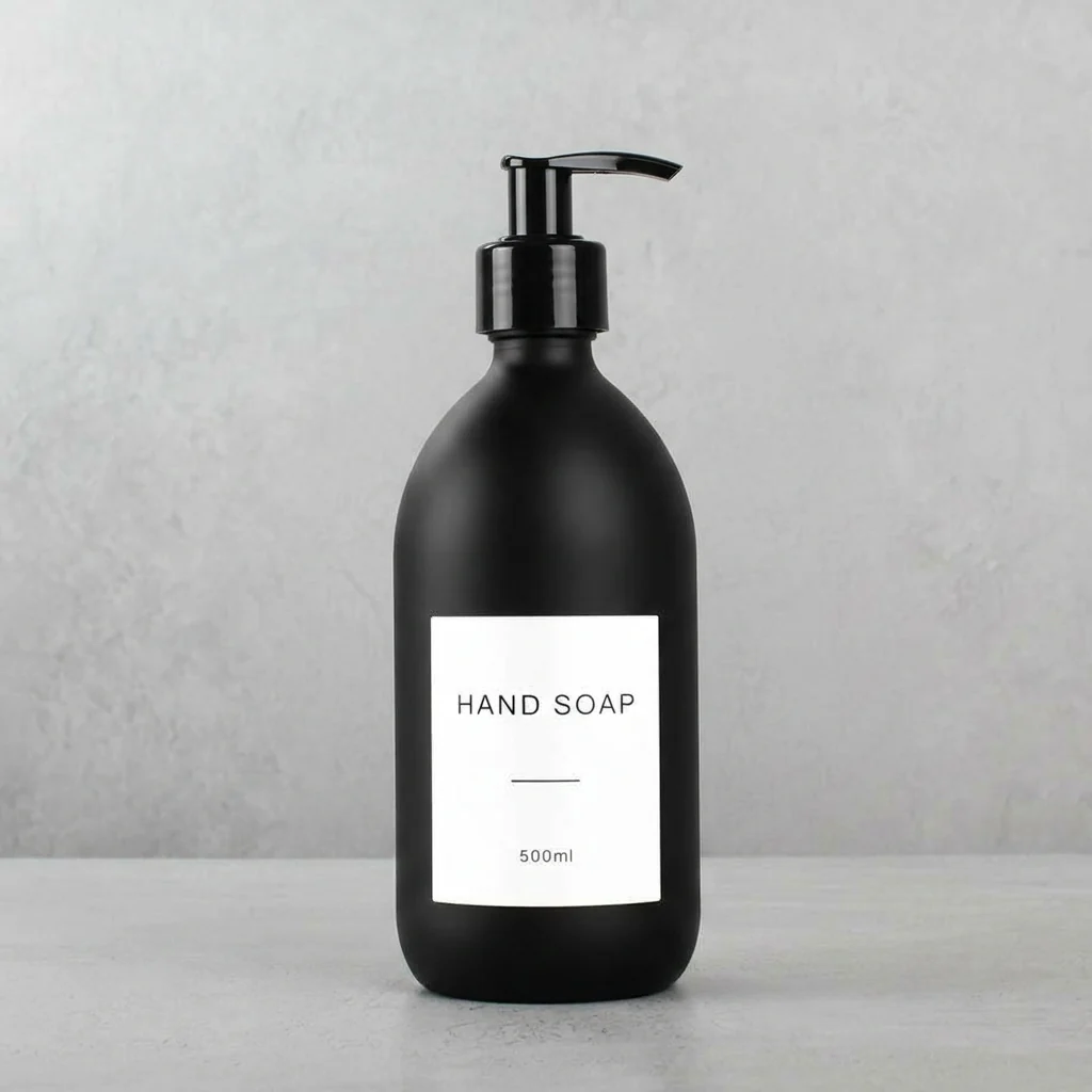 Labelled Matte Black Glass Dispenser - Image 33