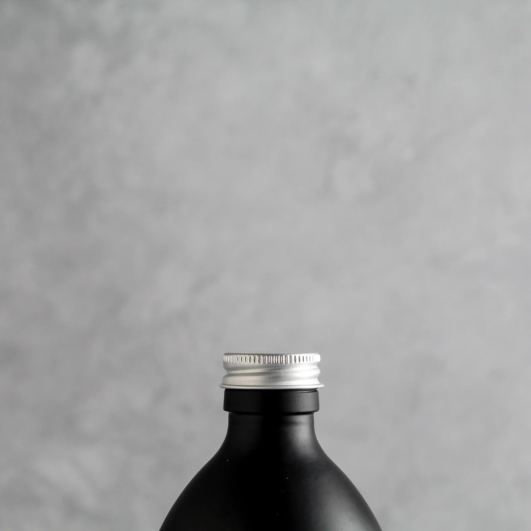 Matte Black Glass Bottle With Screw Cap - Image 3