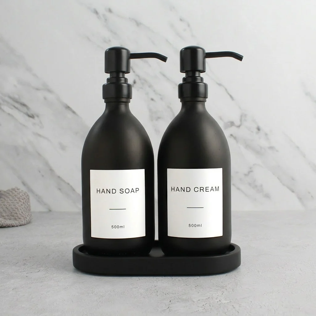 Black Tray & Matte Black Dispenser Double Set - Image 19