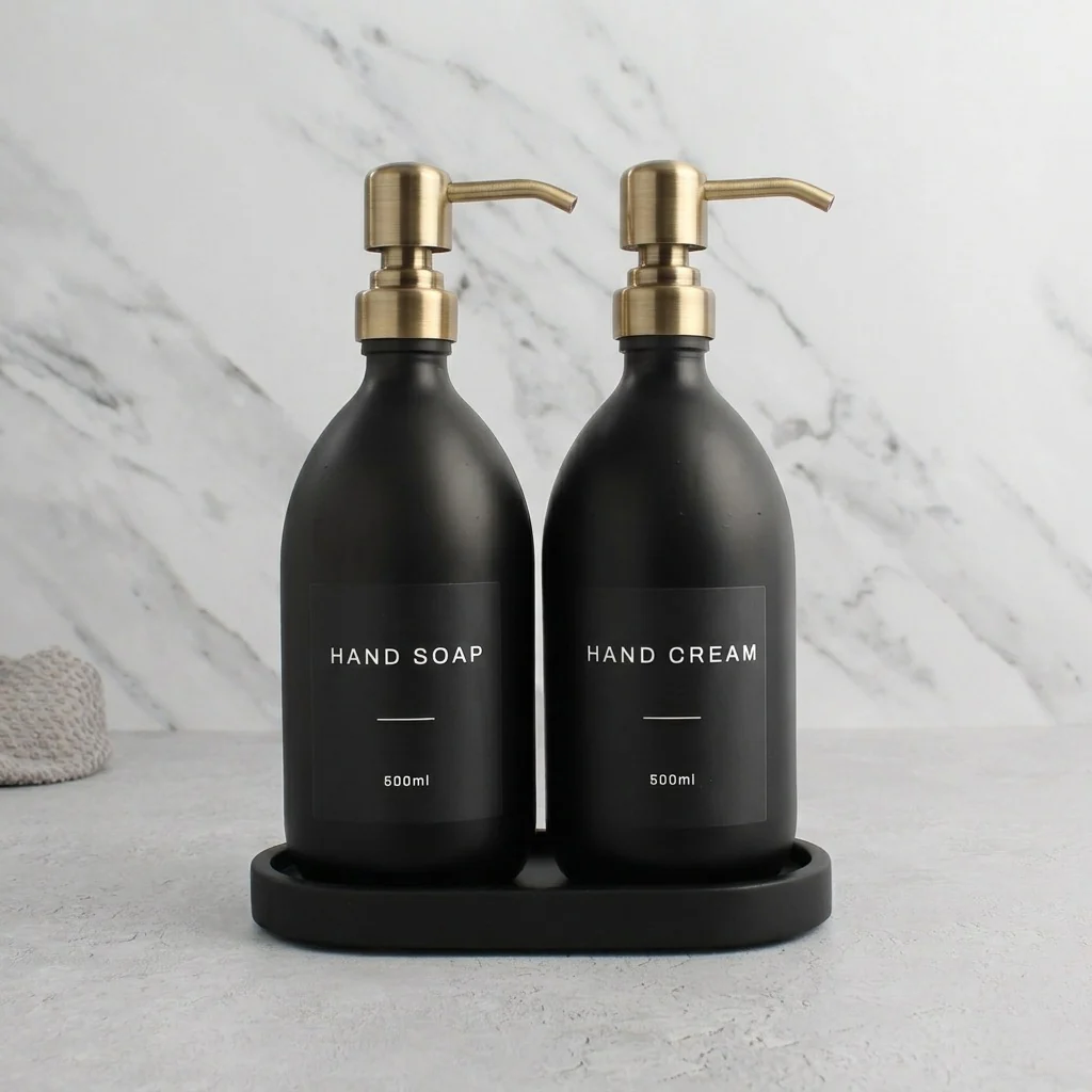 Black Tray & Matte Black Dispenser Double Set - Image 24