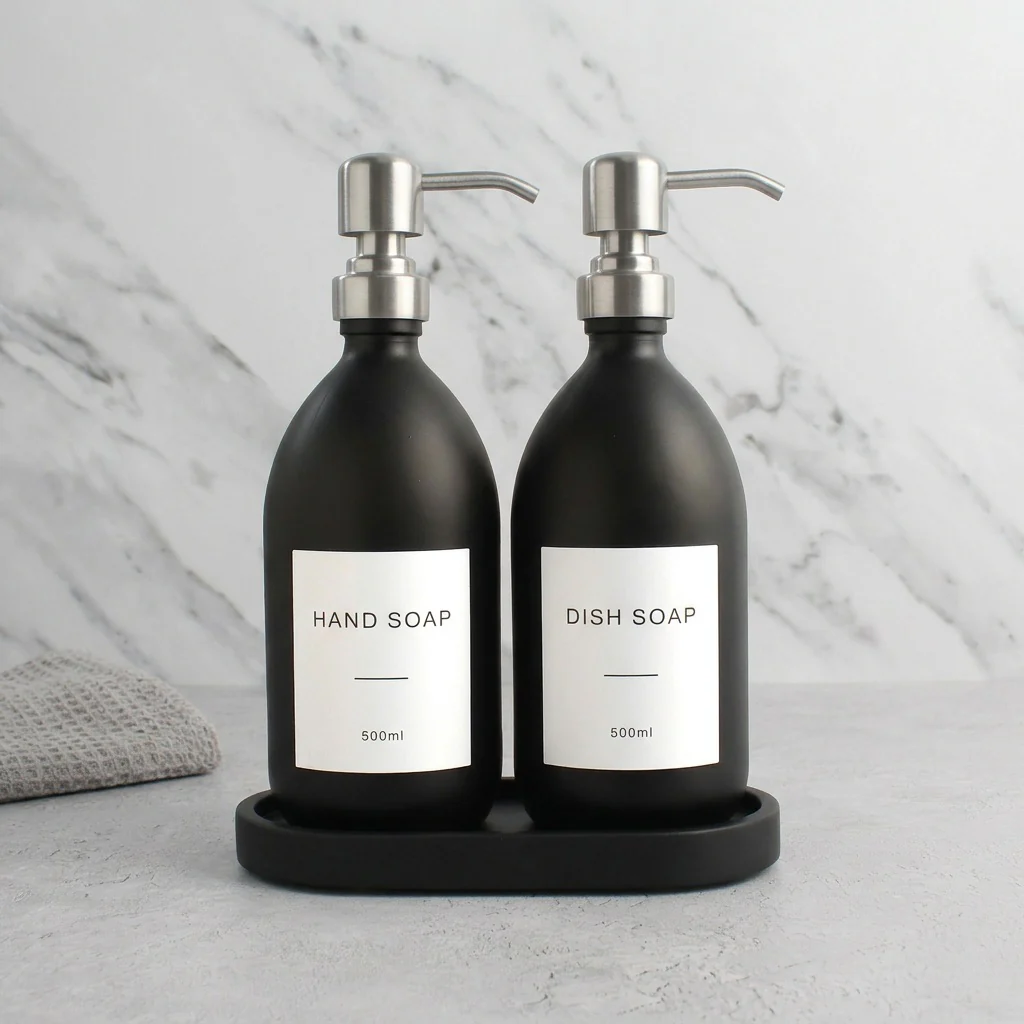 Black Tray & Matte Black Dispenser Double Set - Image 25