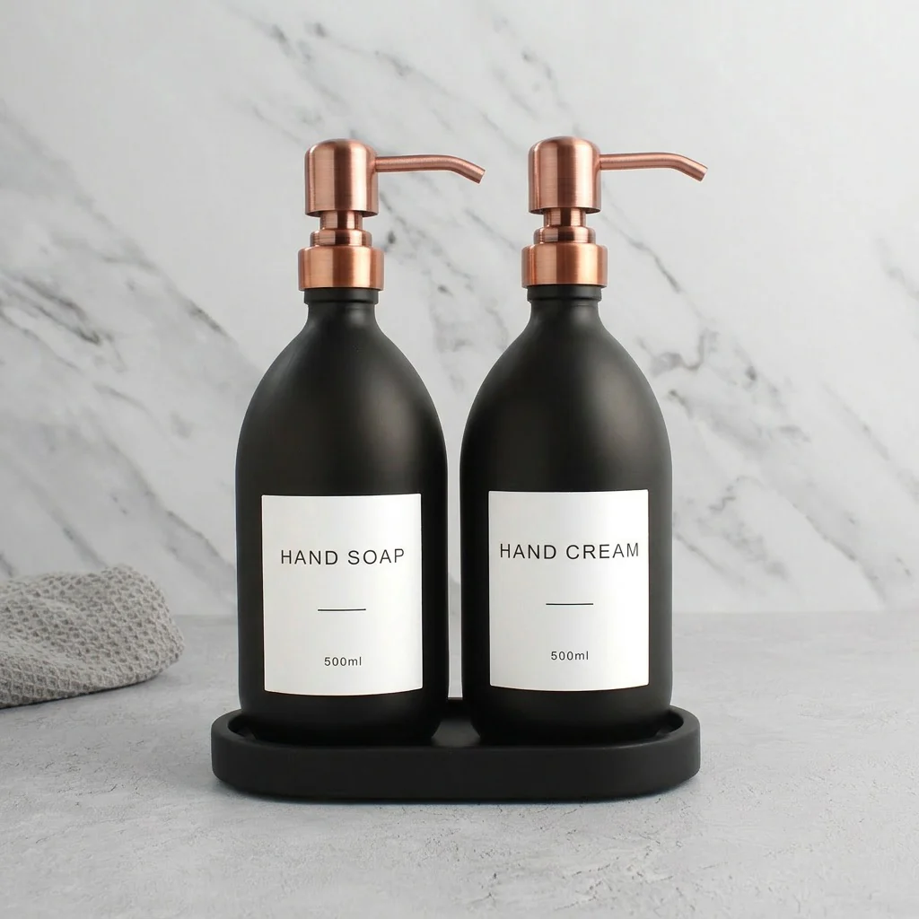 Black Tray & Matte Black Dispenser Double Set - Image 31