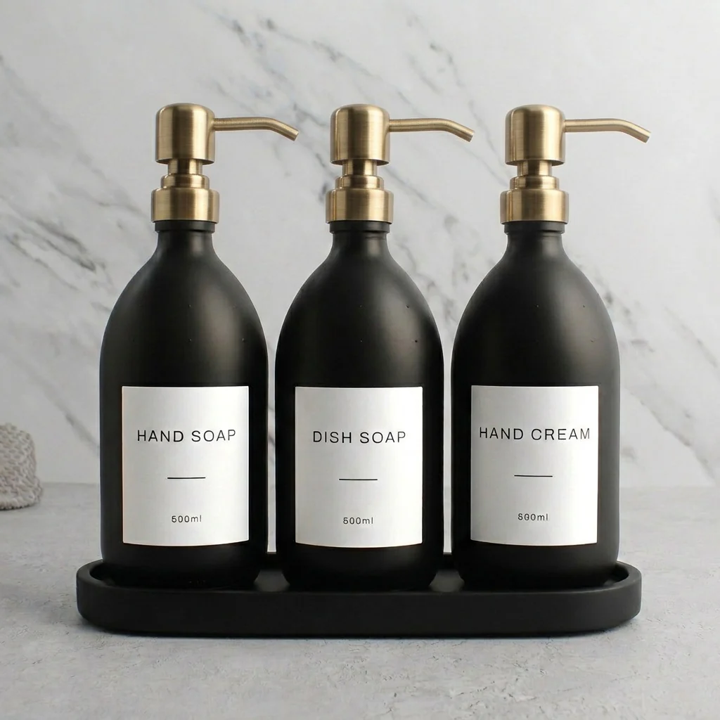 Black Tray & Matte Black Dispenser Triple Set - Image 23