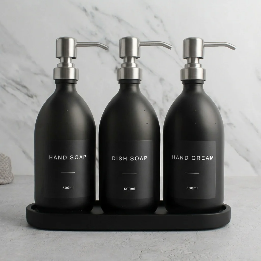 Black Tray & Matte Black Dispenser Triple Set - Image 28