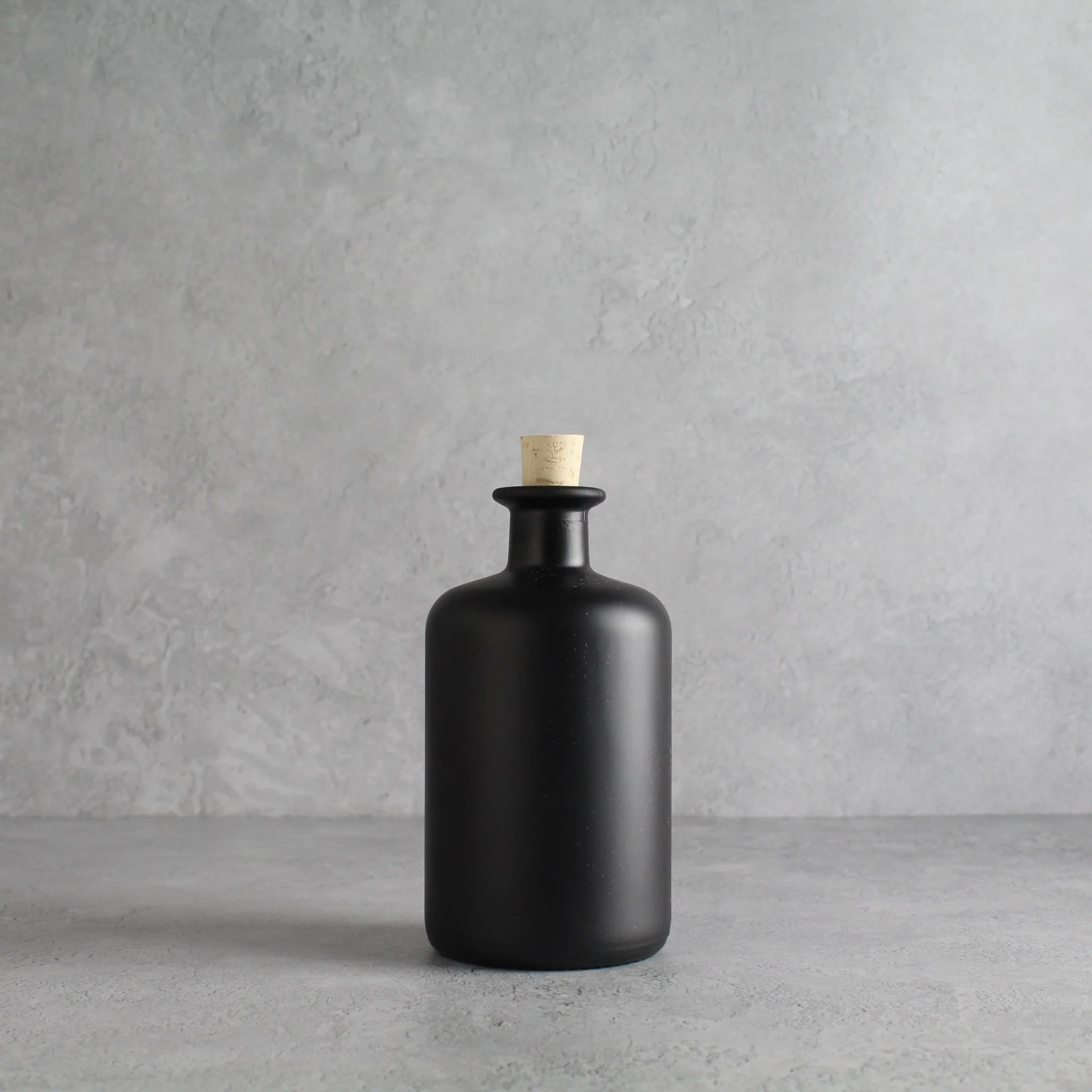 Matte Black Glass Pharmacy Bottle