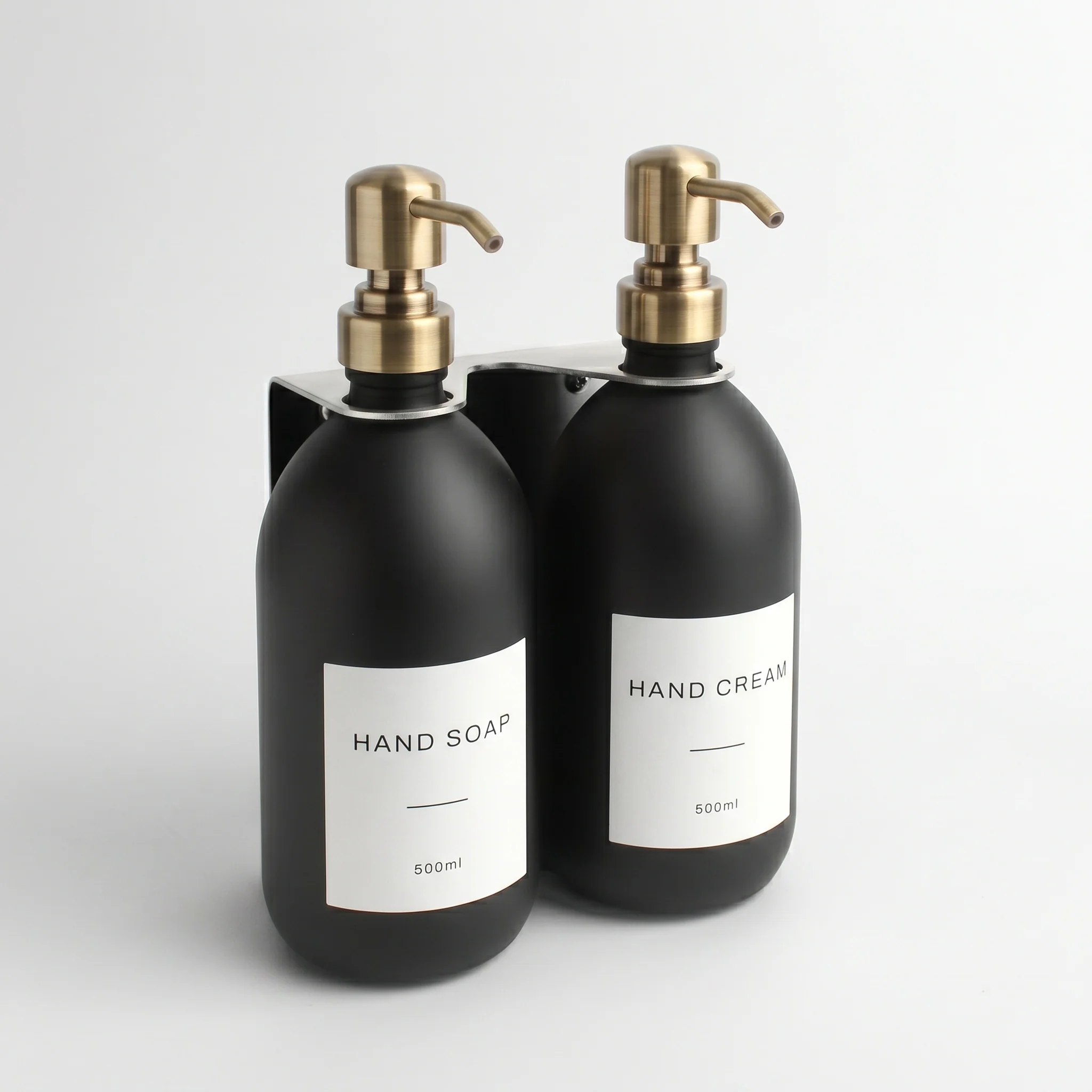 Silver Wall Bracket & Matte Black Dispenser Set - Image 17