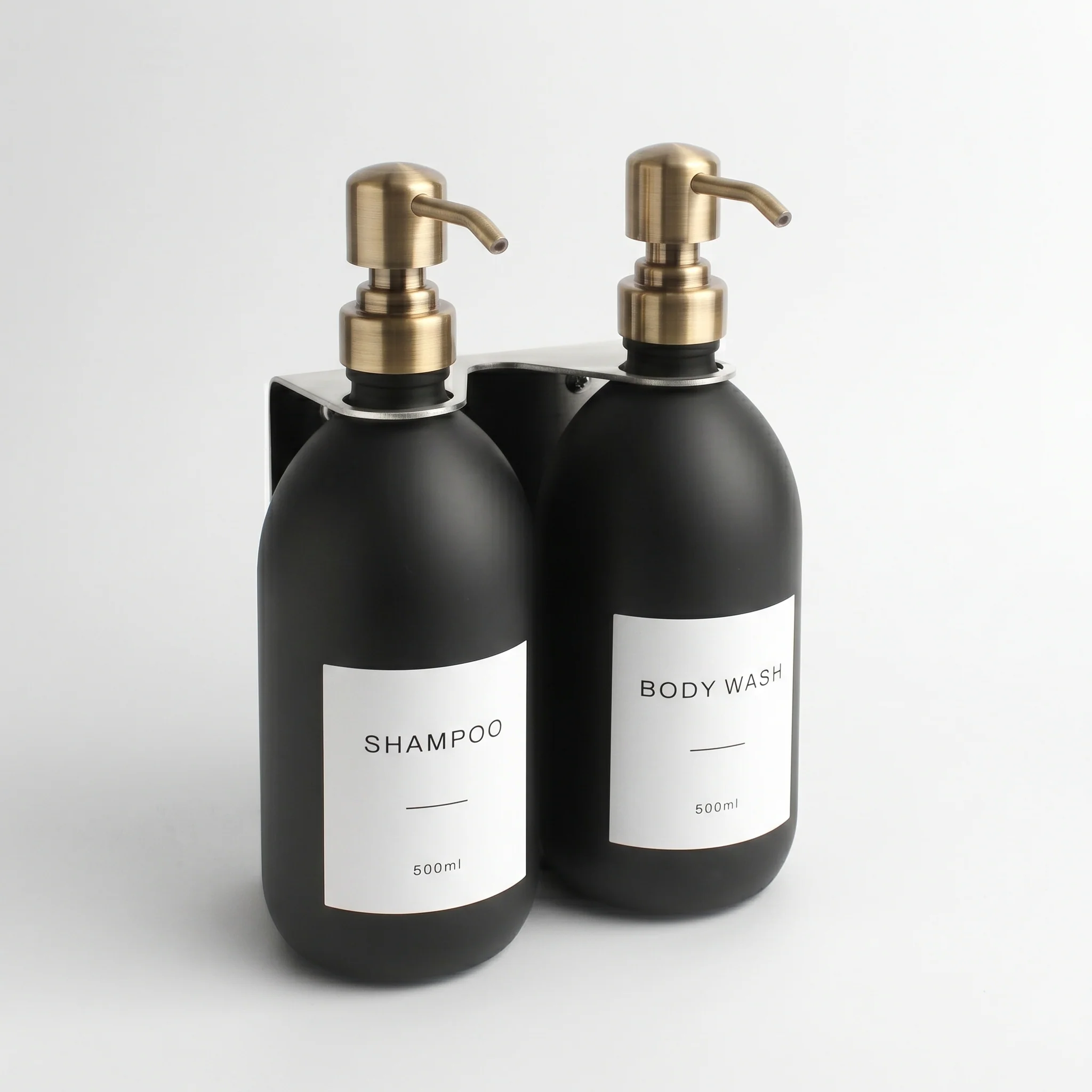 Silver Wall Bracket & Matte Black Dispenser Set - Image 19