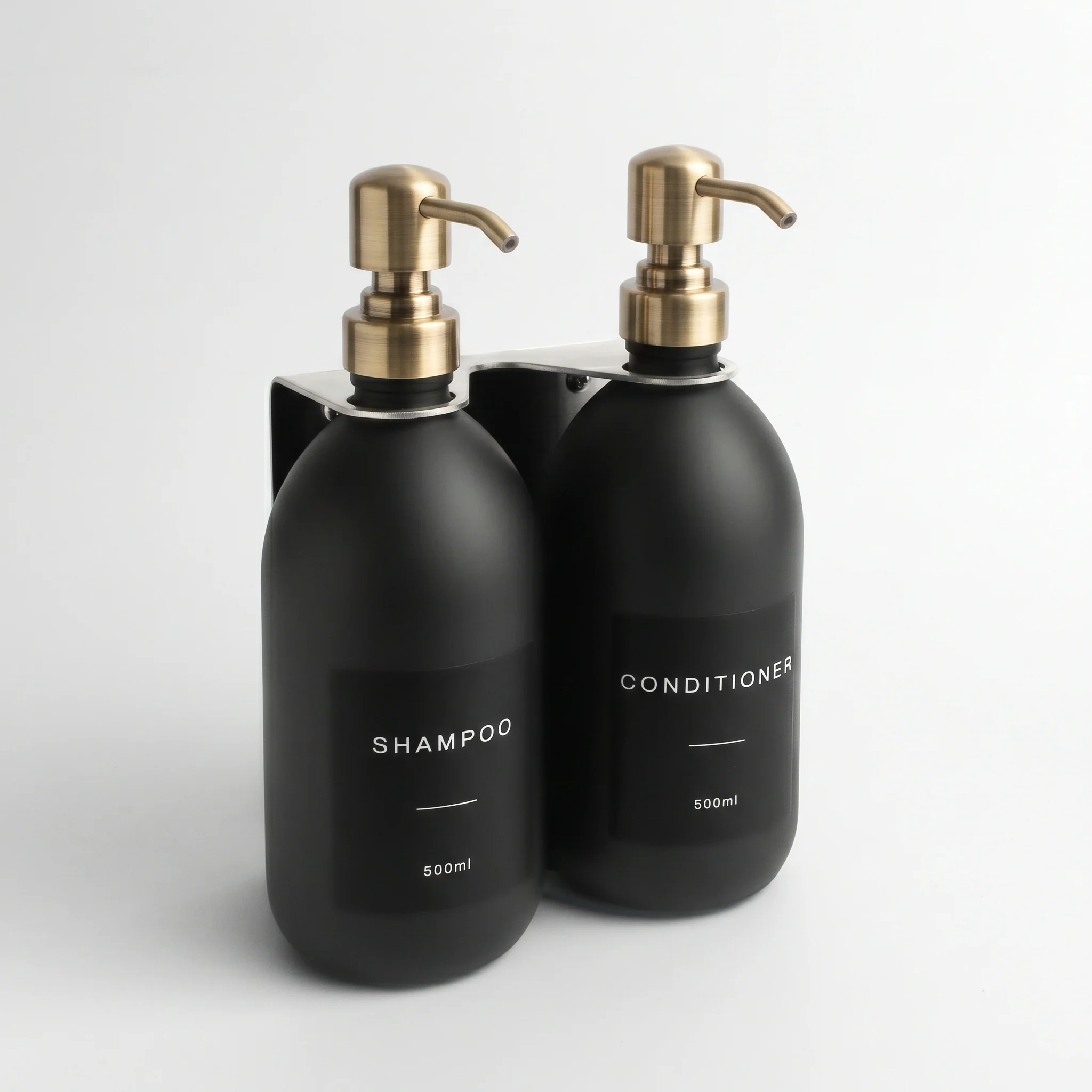Silver Wall Bracket & Matte Black Dispenser Set - Image 22