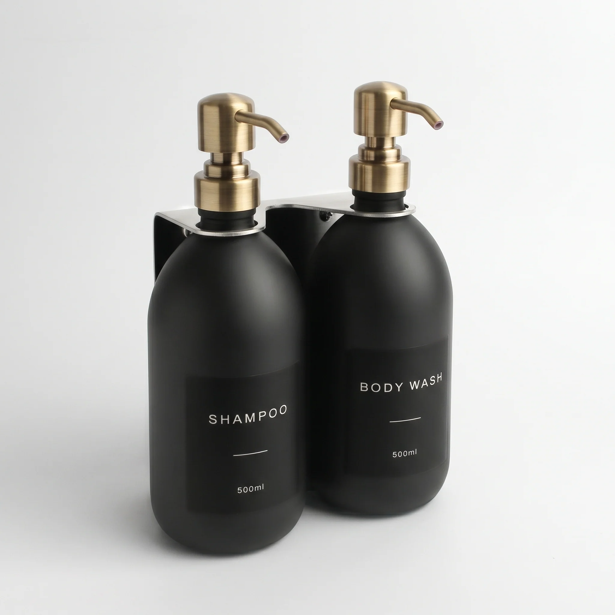 Silver Wall Bracket & Matte Black Dispenser Set - Image 23