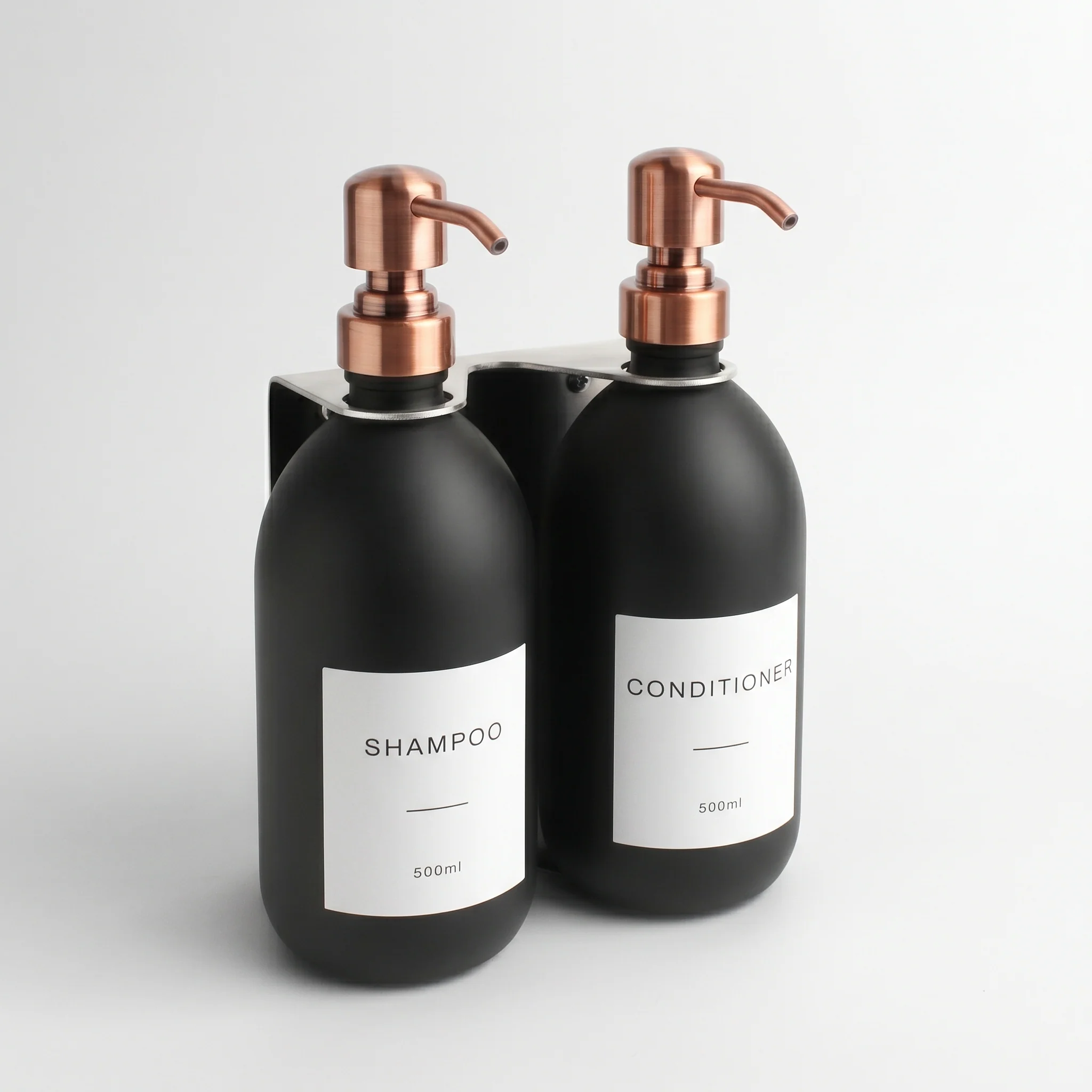 Silver Wall Bracket & Matte Black Dispenser Set - Image 25