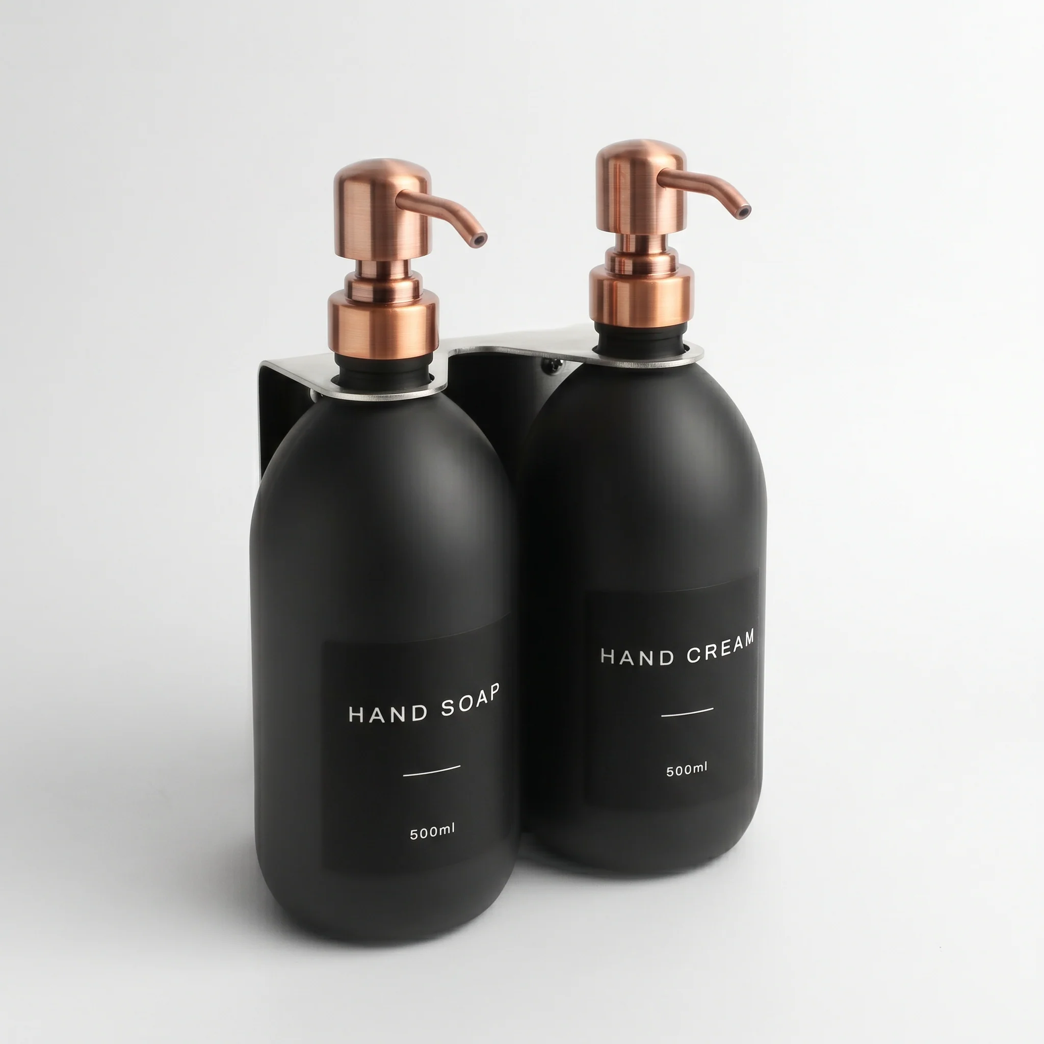 Silver Wall Bracket & Matte Black Dispenser Set - Image 28