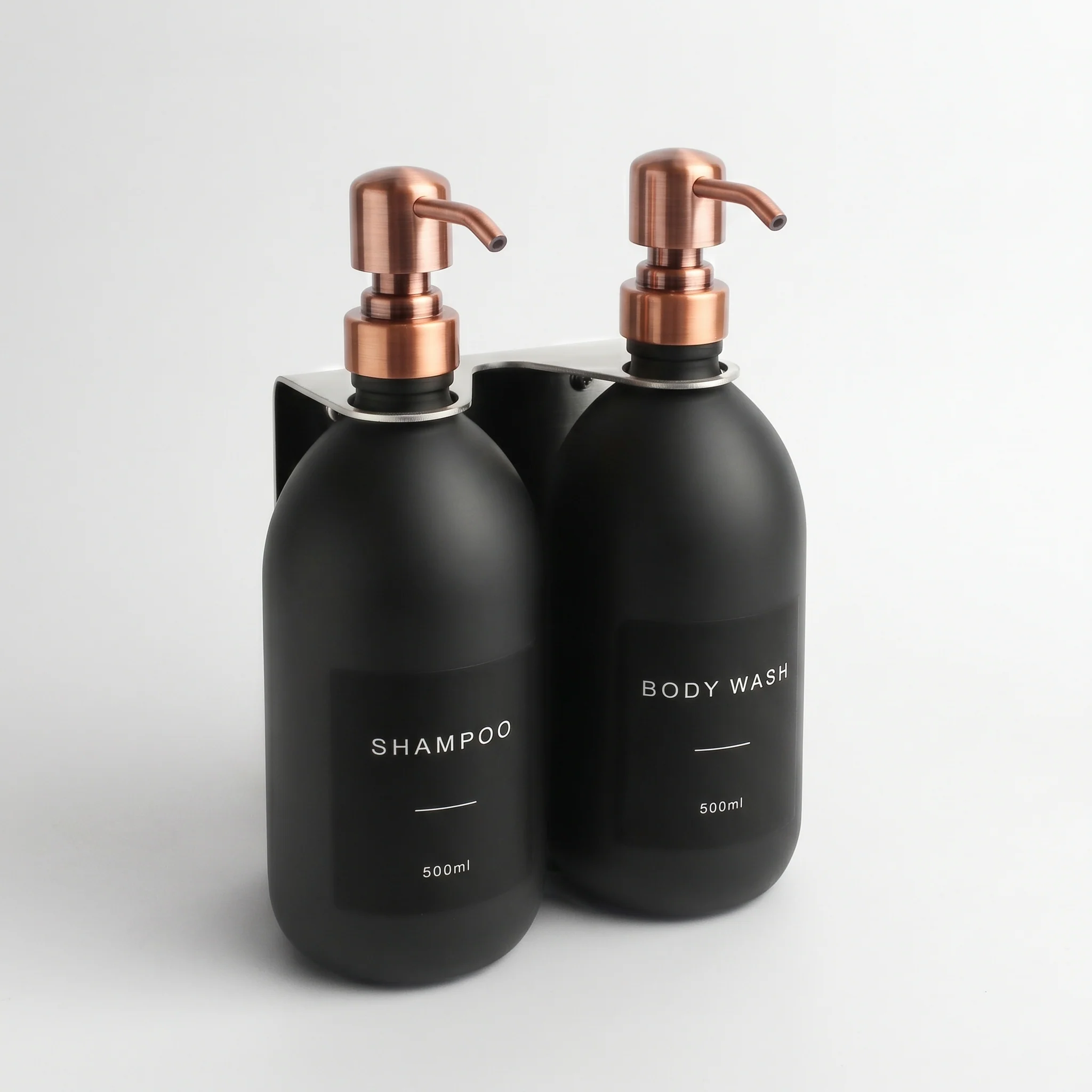 Silver Wall Bracket & Matte Black Dispenser Set - Image 30