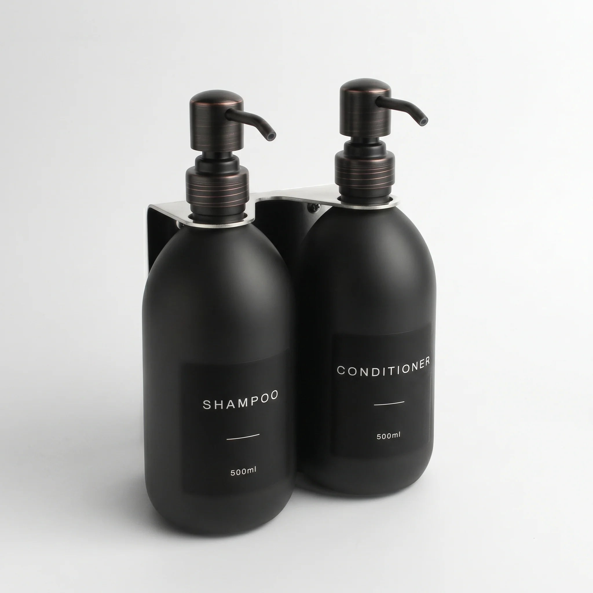 Silver Wall Bracket & Matte Black Dispenser Set - Image 36
