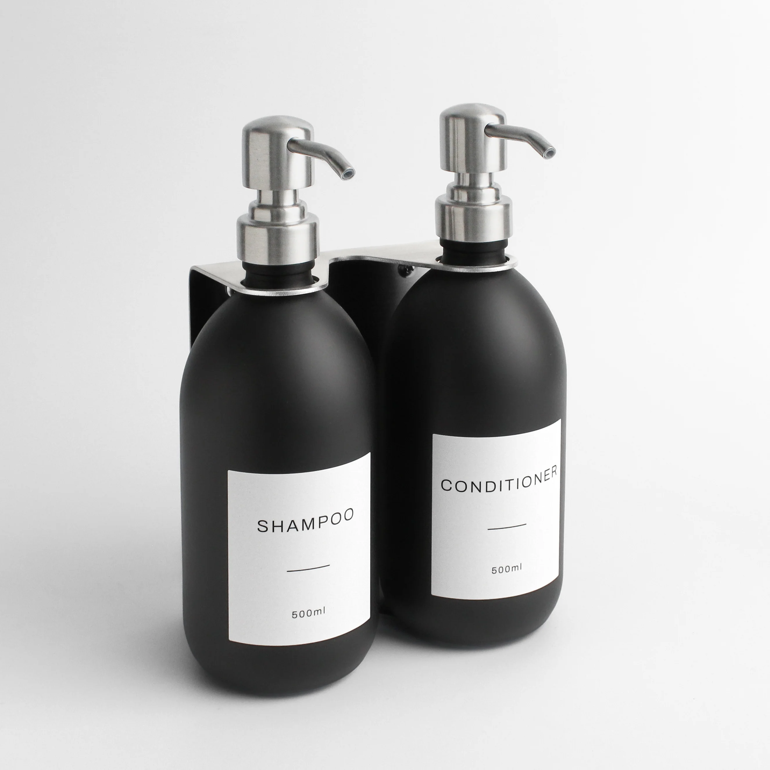 Silver Wall Bracket & Matte Black Dispenser Set - Image 4